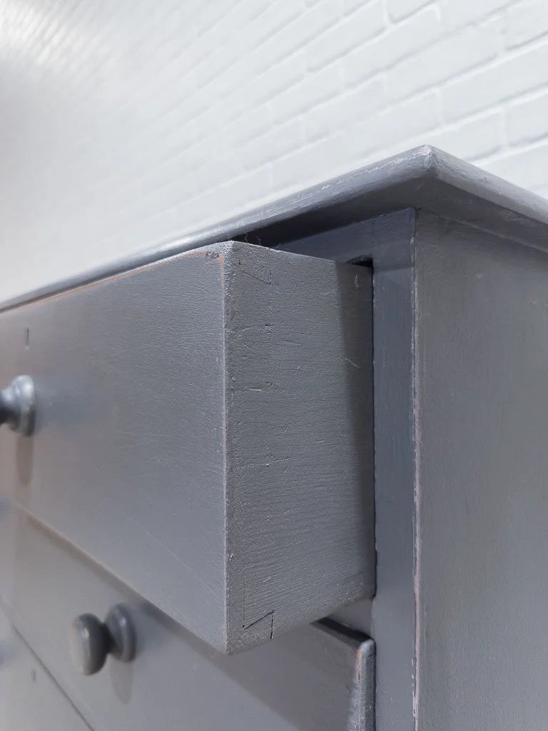 Antique English drawers in blue