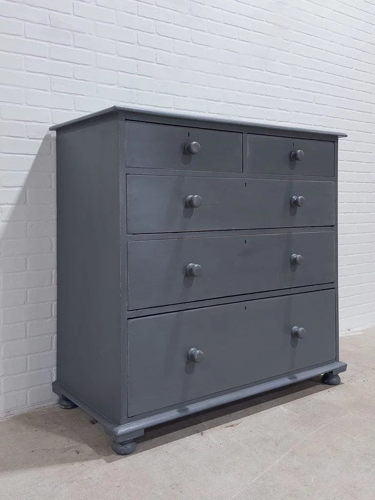 Antique English drawers in blue
