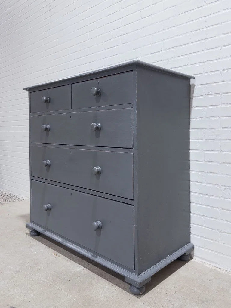 Antique English drawers in blue