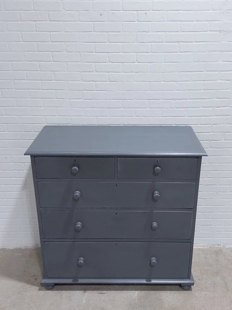 Antique English drawers in blue