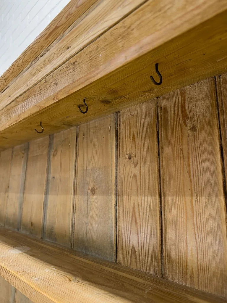 Antique pine kitchen dresser with sliding doors