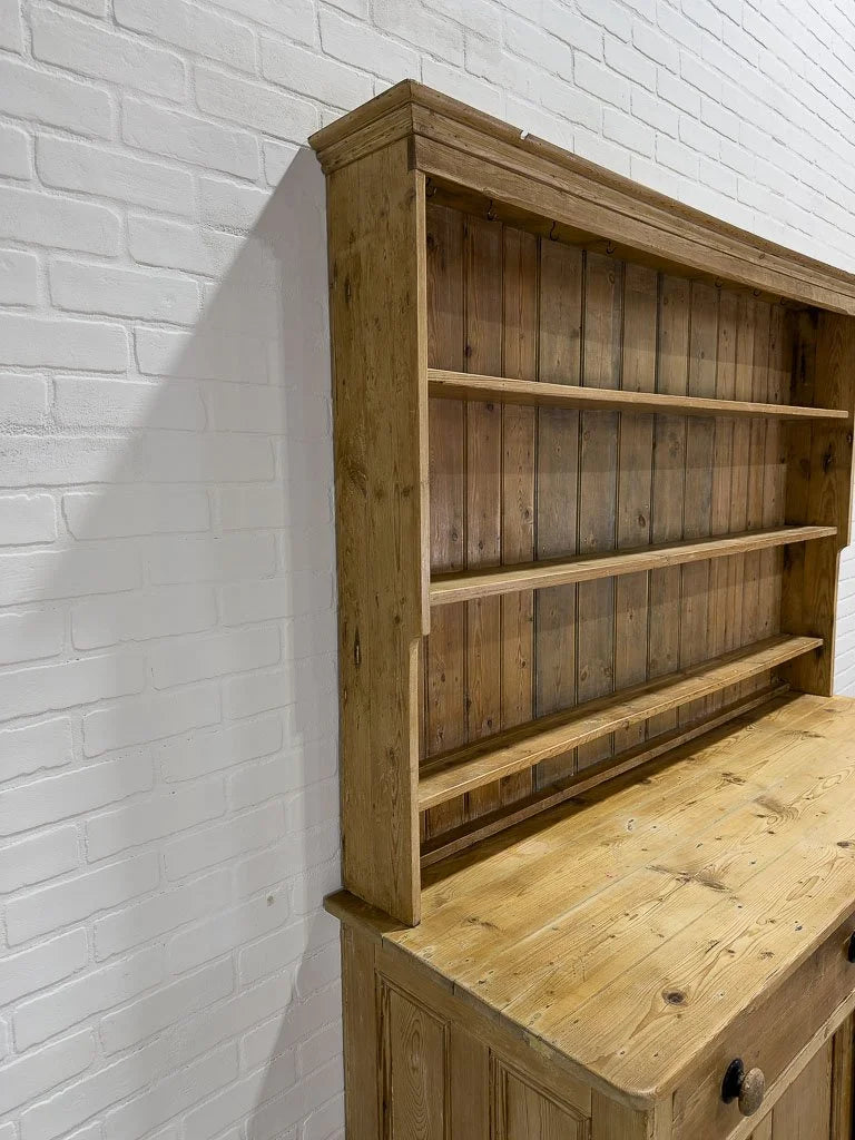 Antique pine kitchen dresser with sliding doors