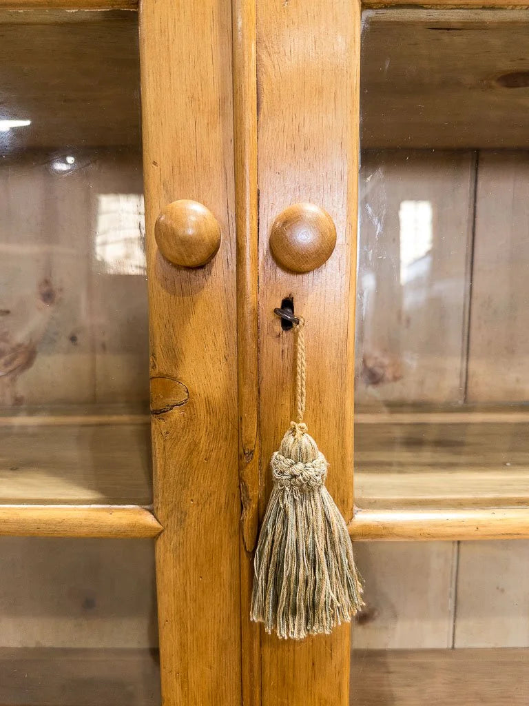 Antique English hutch with glass doors