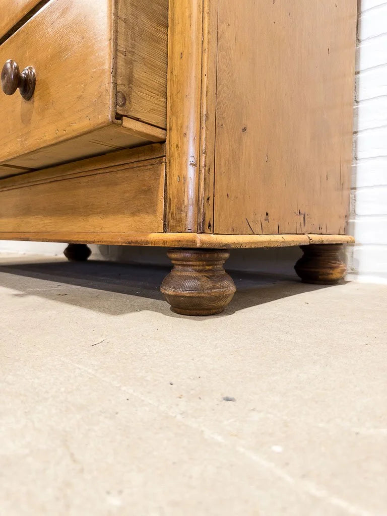 Antique English hutch with glass doors