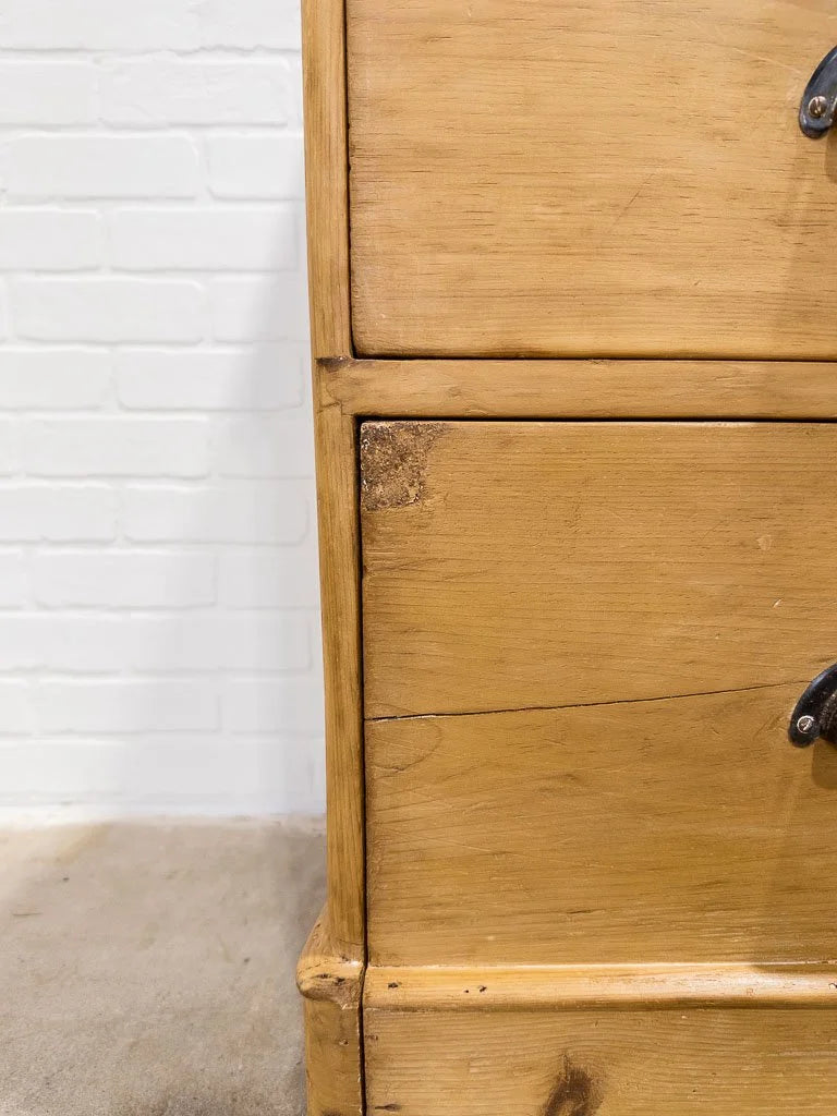 Victorian pine drawers with pull handles