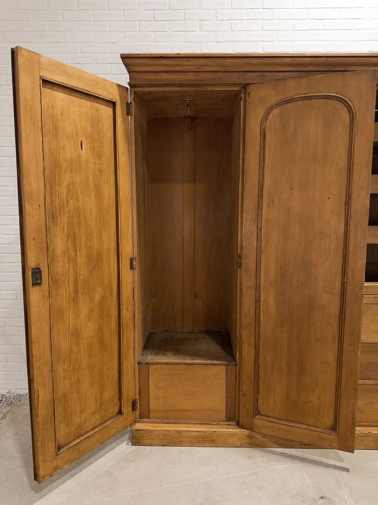 Incredible arched triple antique wardrobe with fitted interior