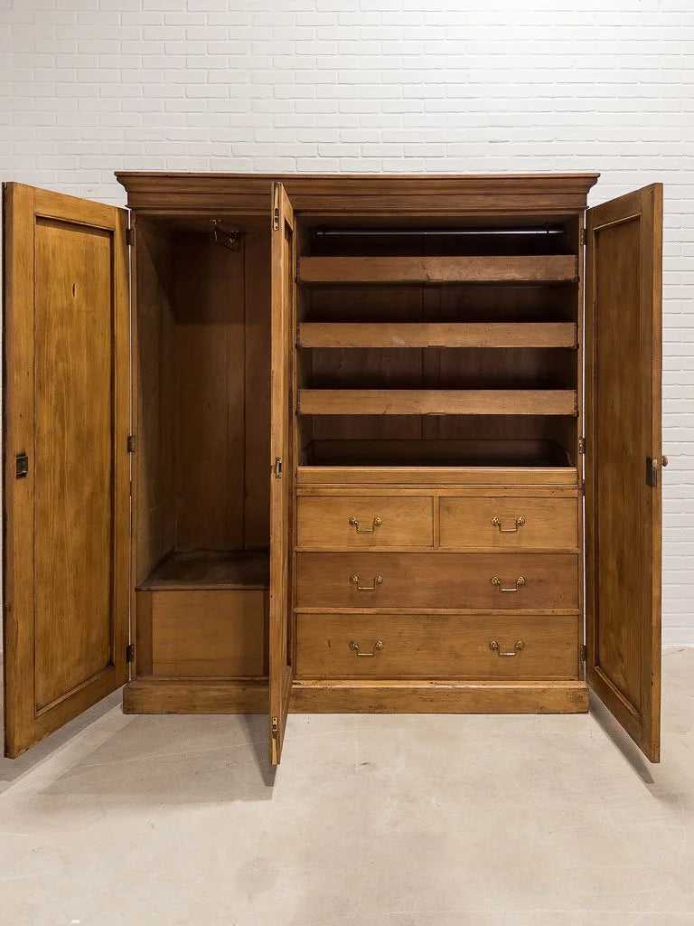 Incredible arched triple antique wardrobe with fitted interior