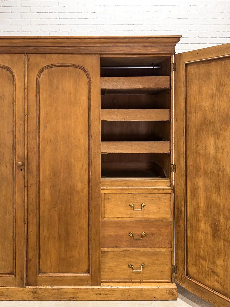 Incredible arched triple antique wardrobe with fitted interior