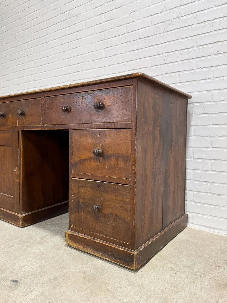 Gorgeous antique English desk with a scumble finish