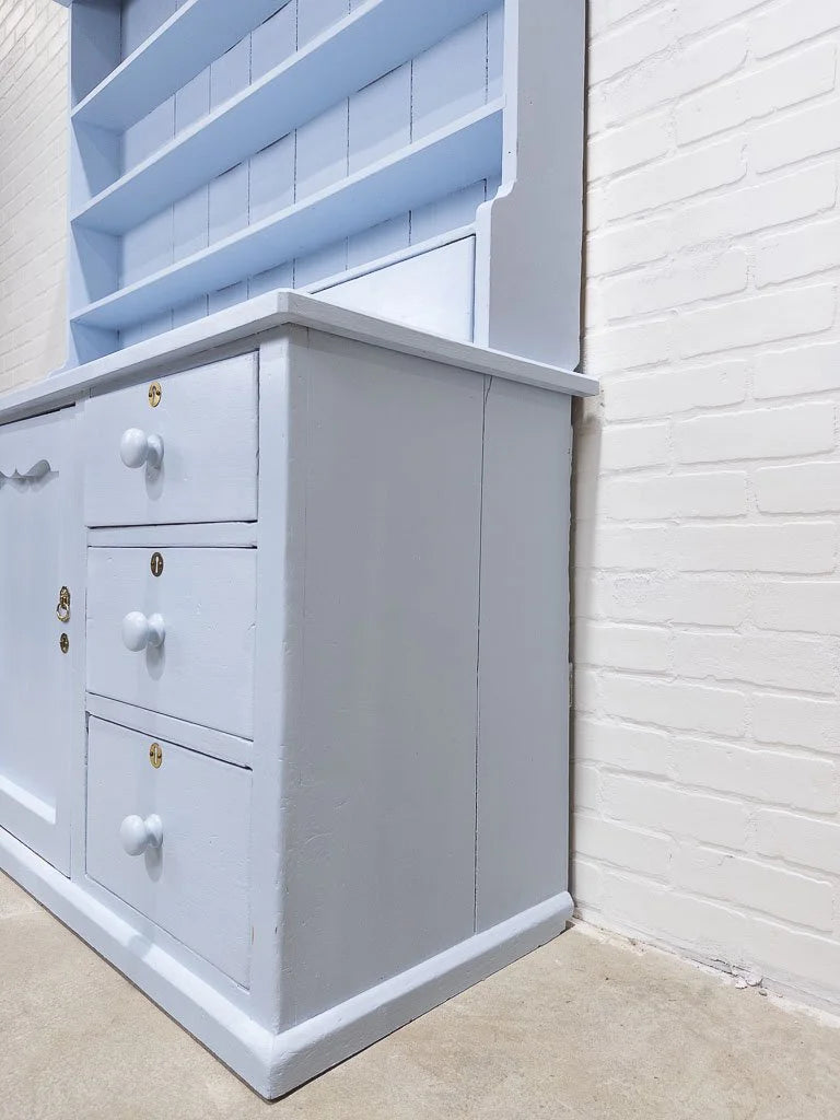 Antique kitchen dresser in blue