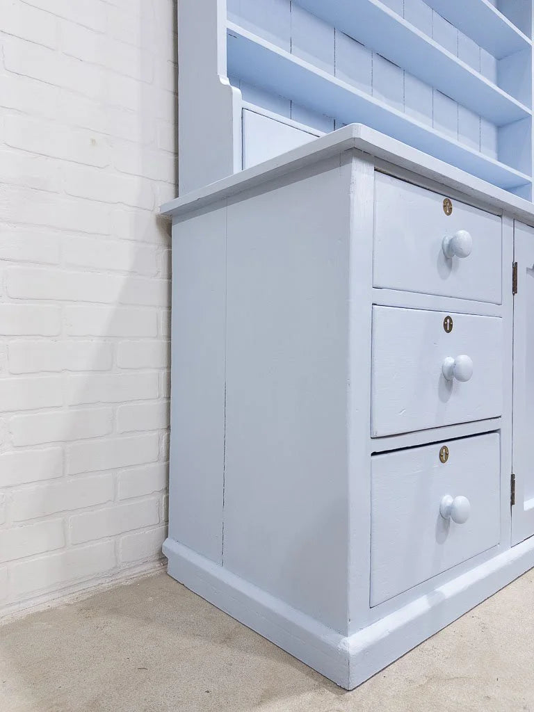 Antique kitchen dresser in blue