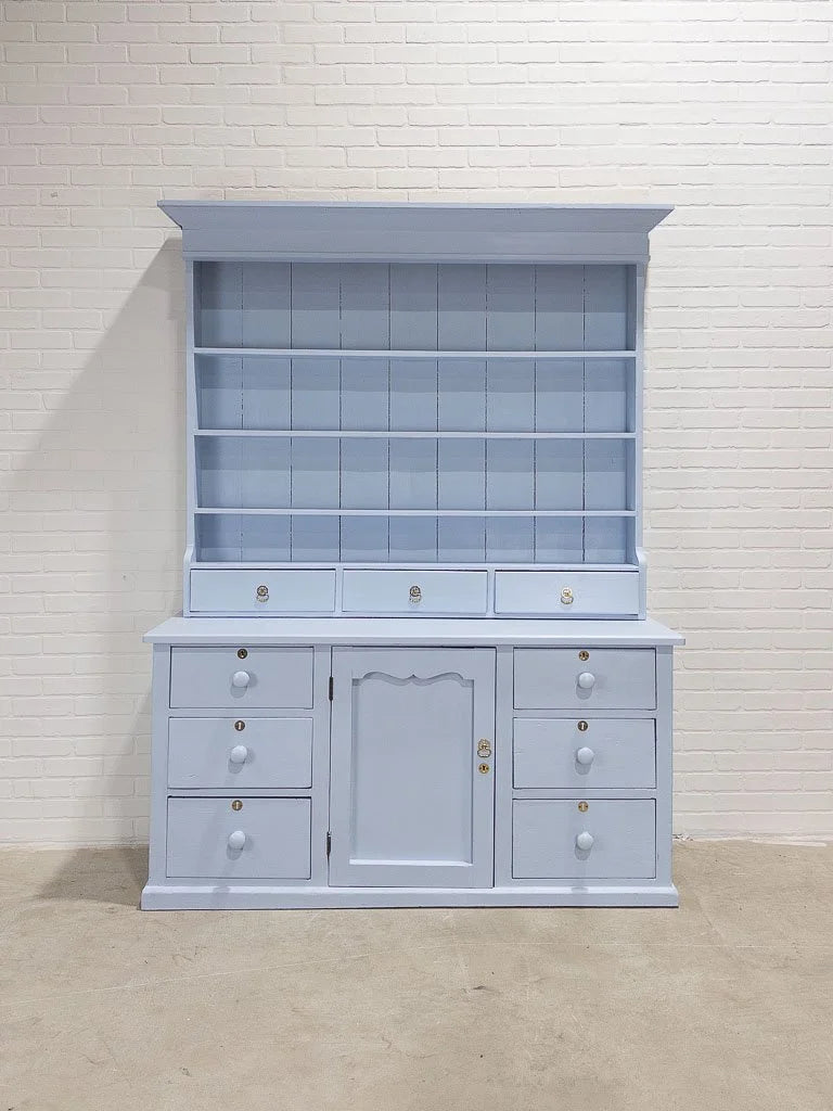 Antique kitchen dresser in blue