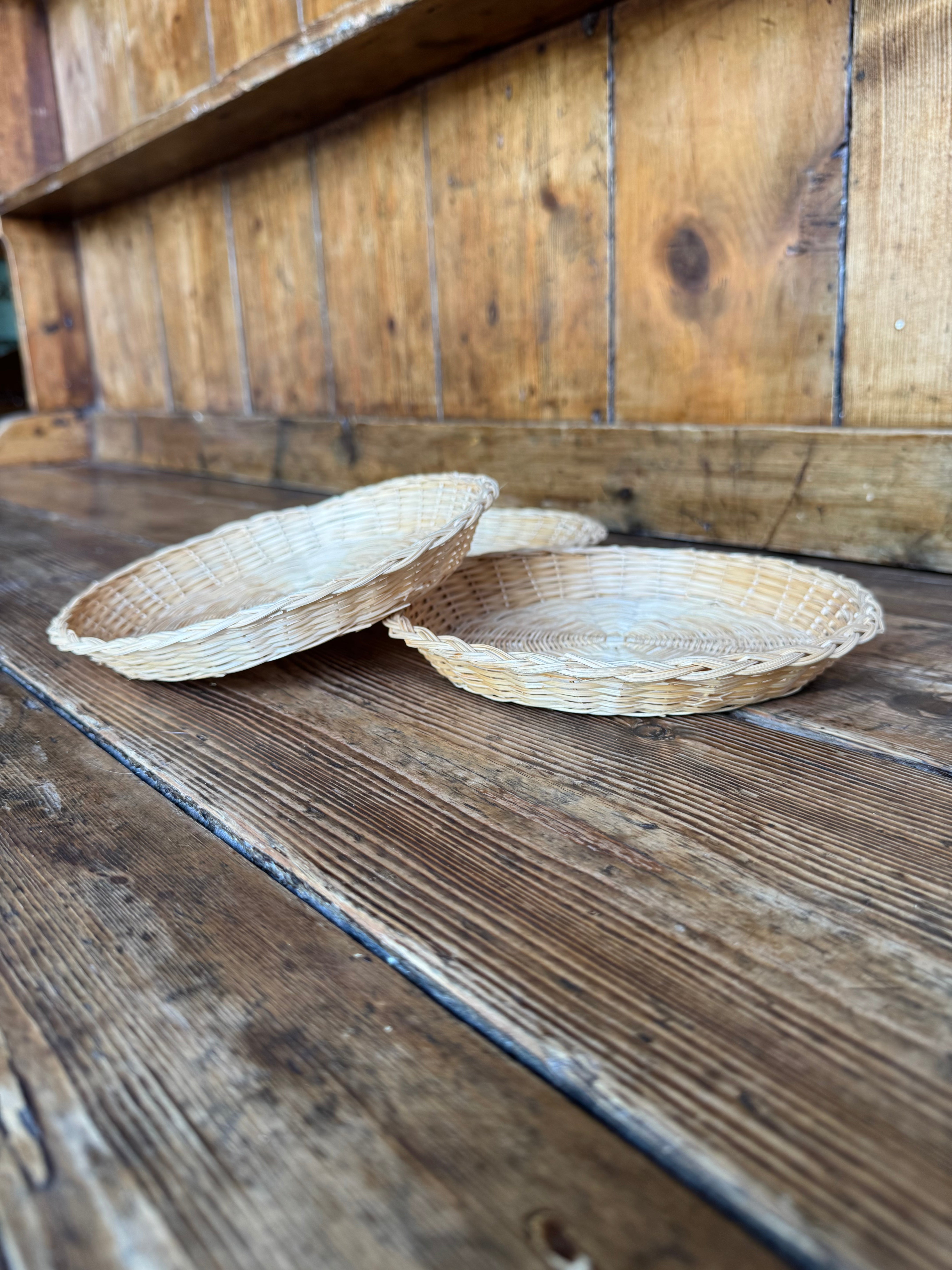Vintage wicker trays