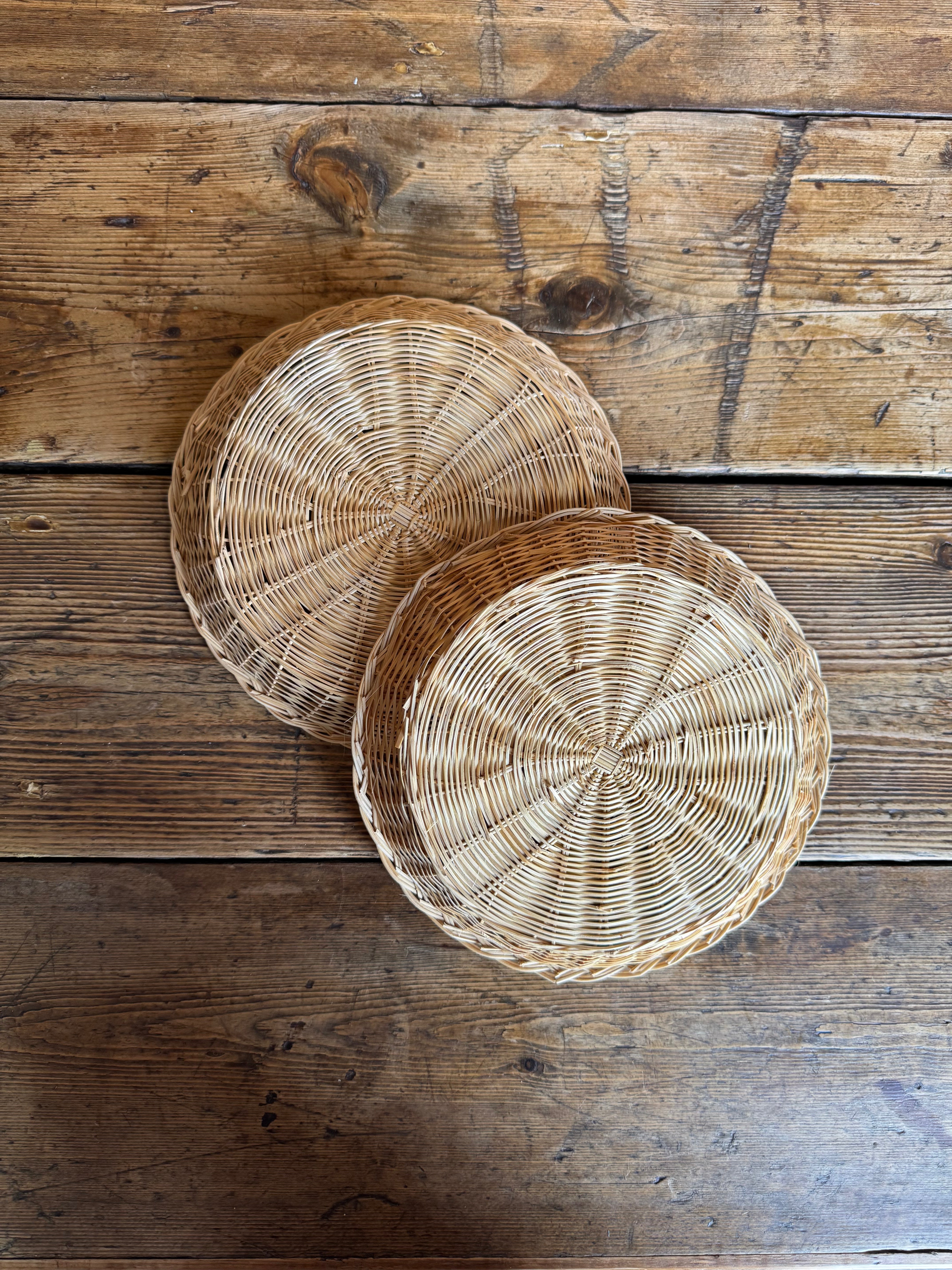 Vintage wicker trays