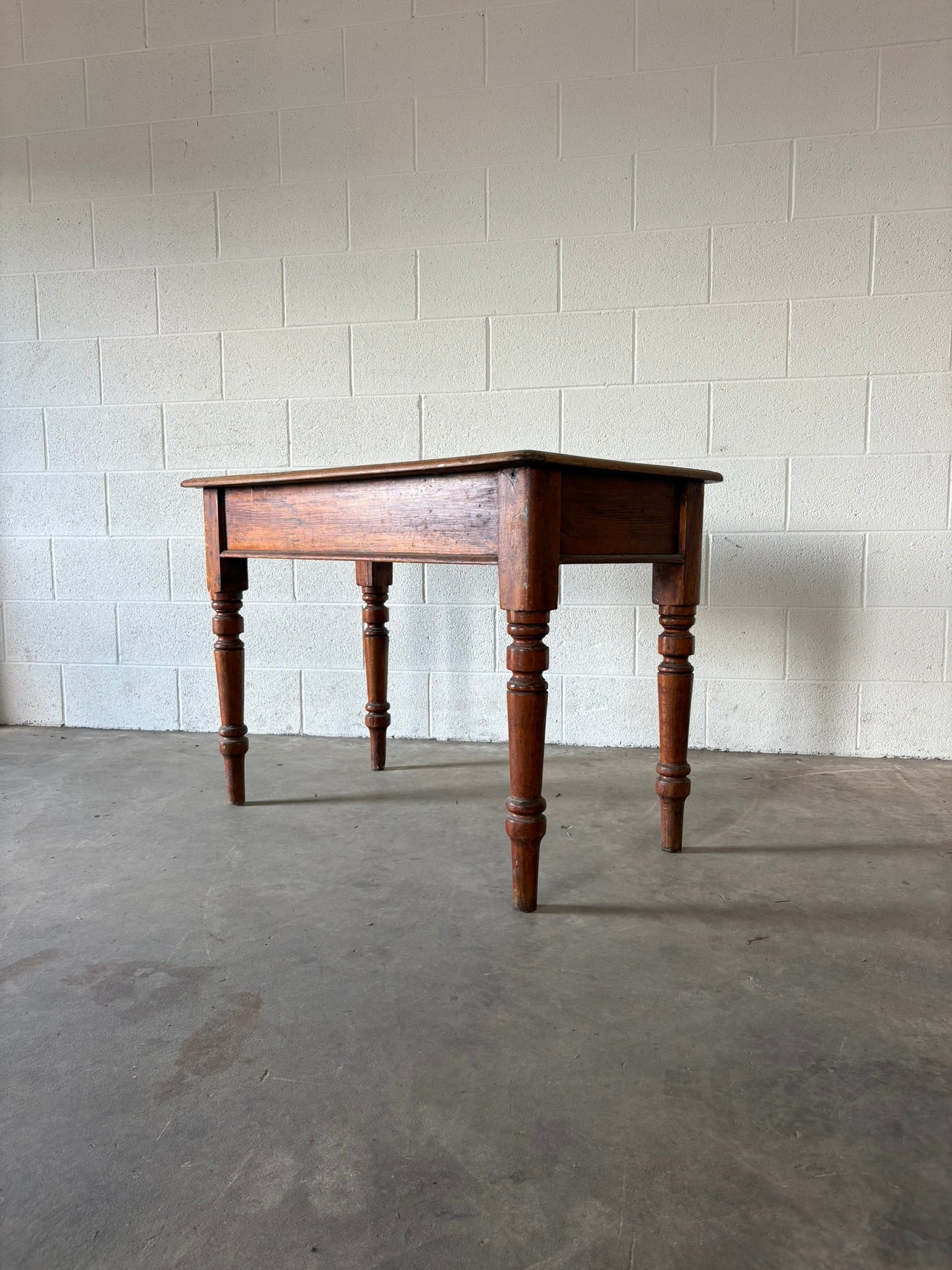 Antique English table with patina-rich surface top