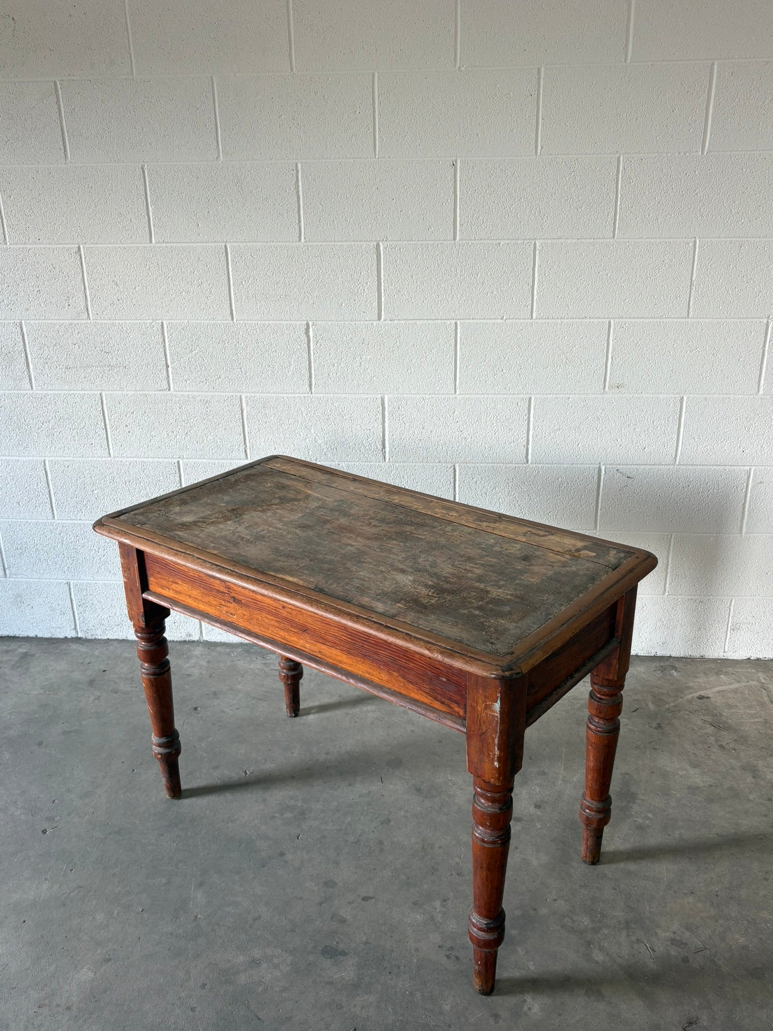 Antique English table with patina-rich surface top
