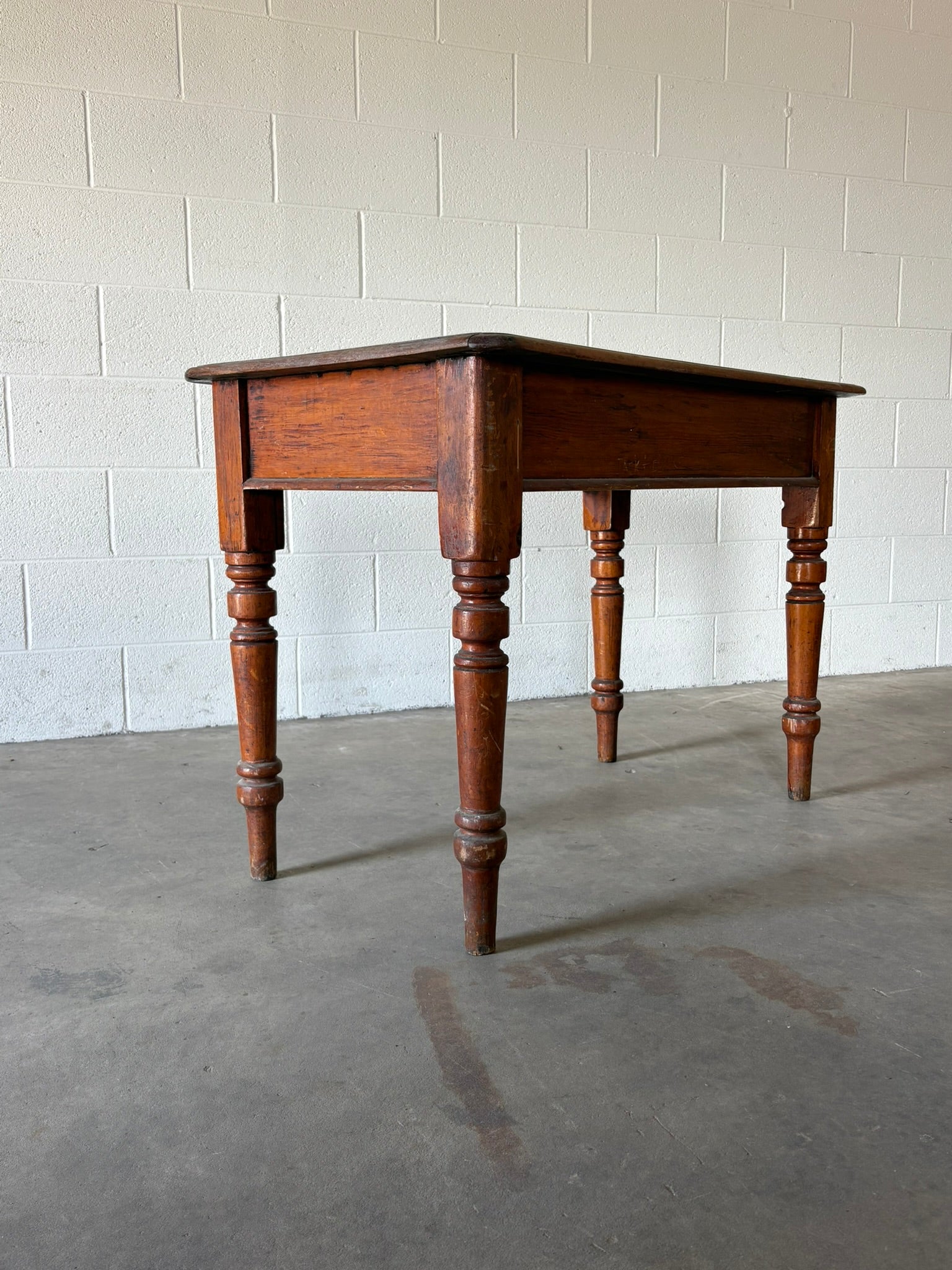 Antique English table with patina-rich surface top