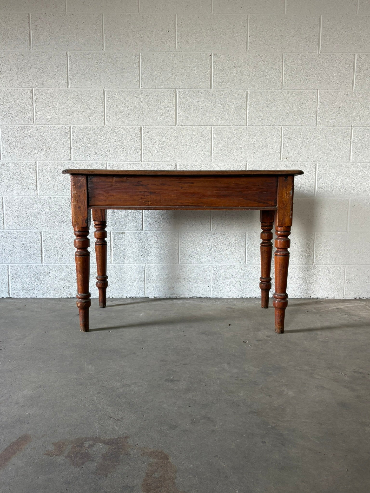 Antique English table with patina-rich surface top