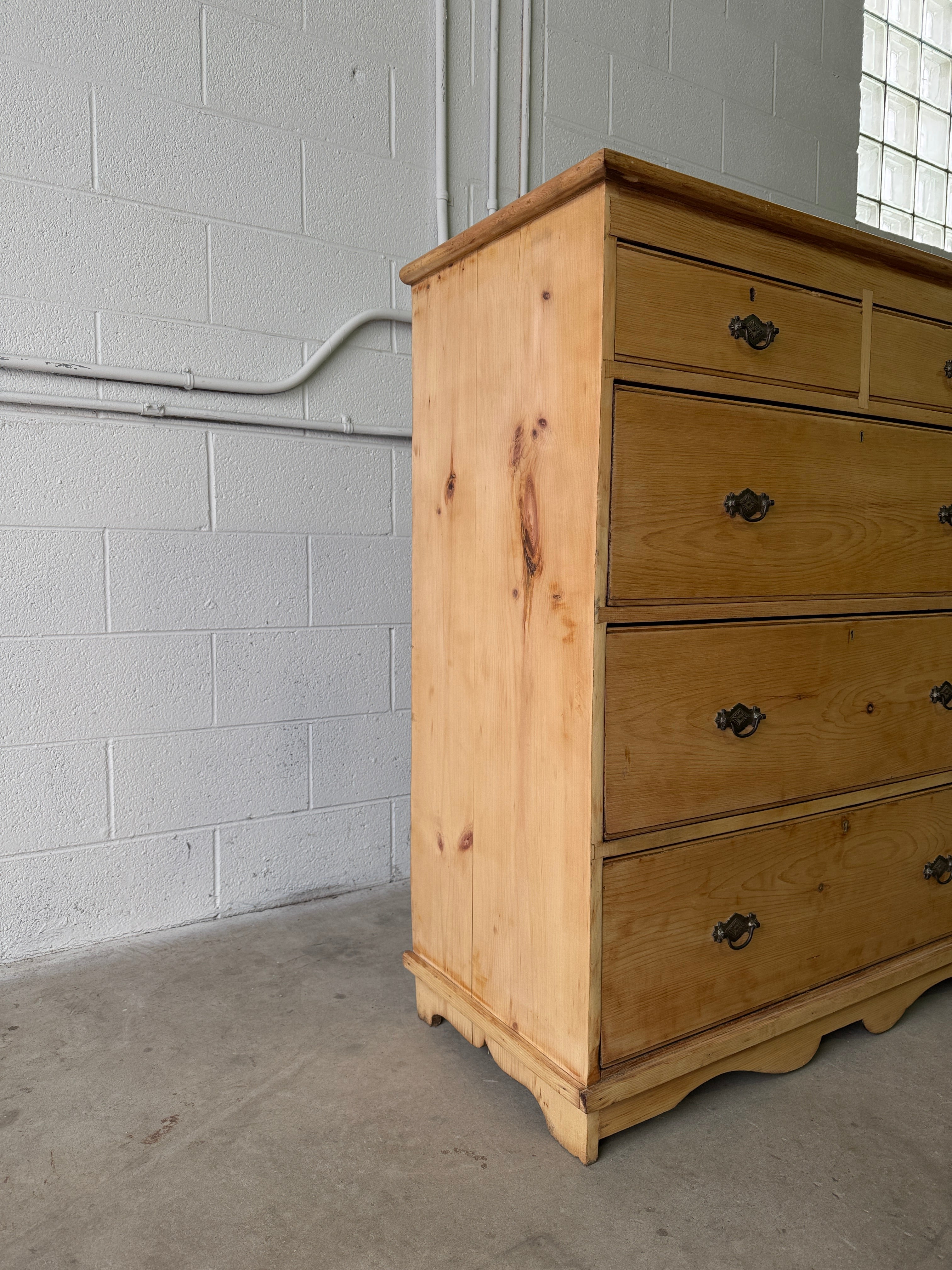 Tall set of antique pine drawers
