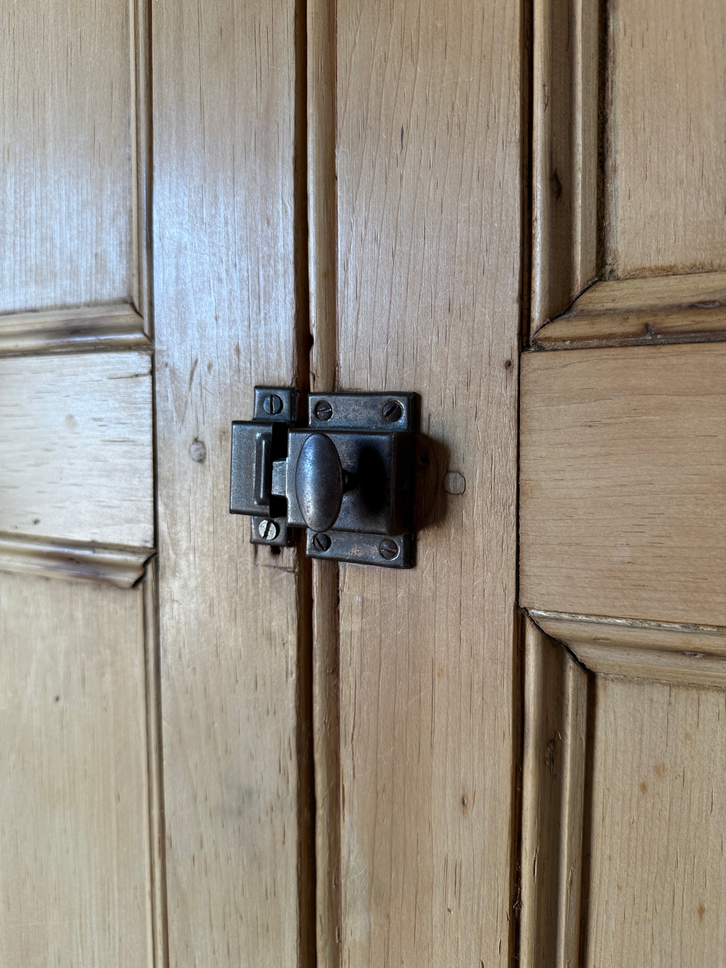 Simple Two Door Antique Pine Wardrobe