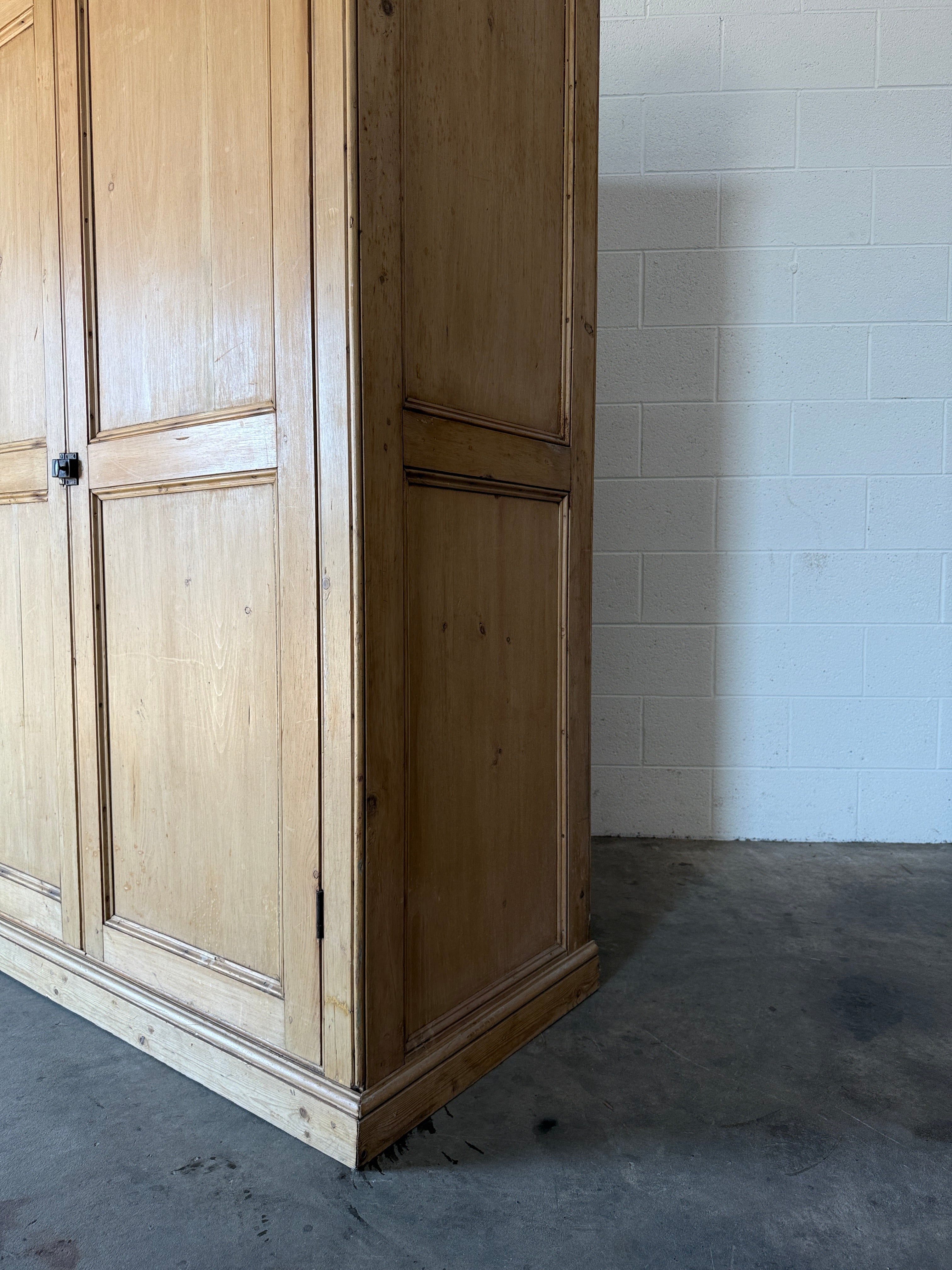 Simple Two Door Antique Pine Wardrobe