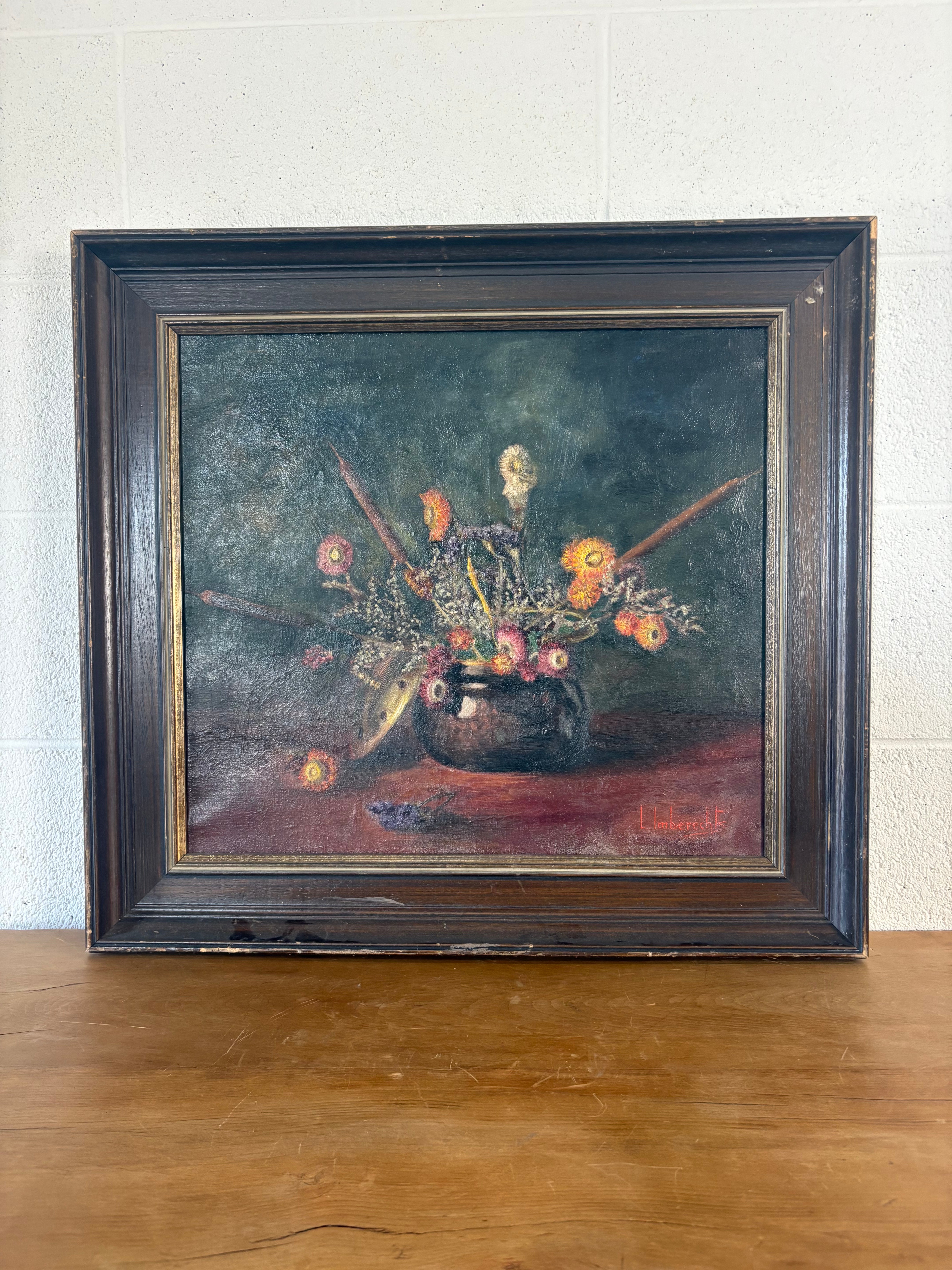 Moody floral oil painting