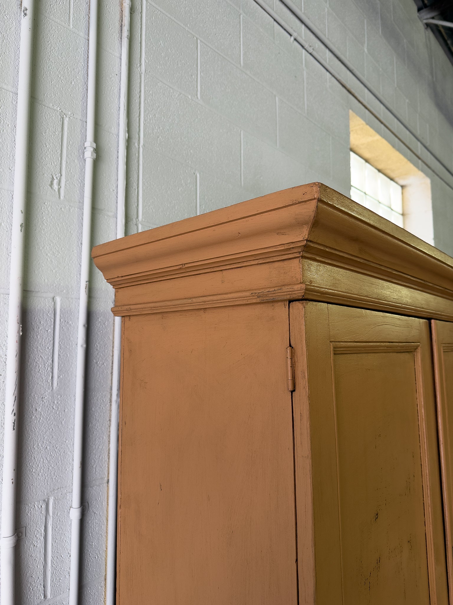 Painted antique pine housekeepers cupboard