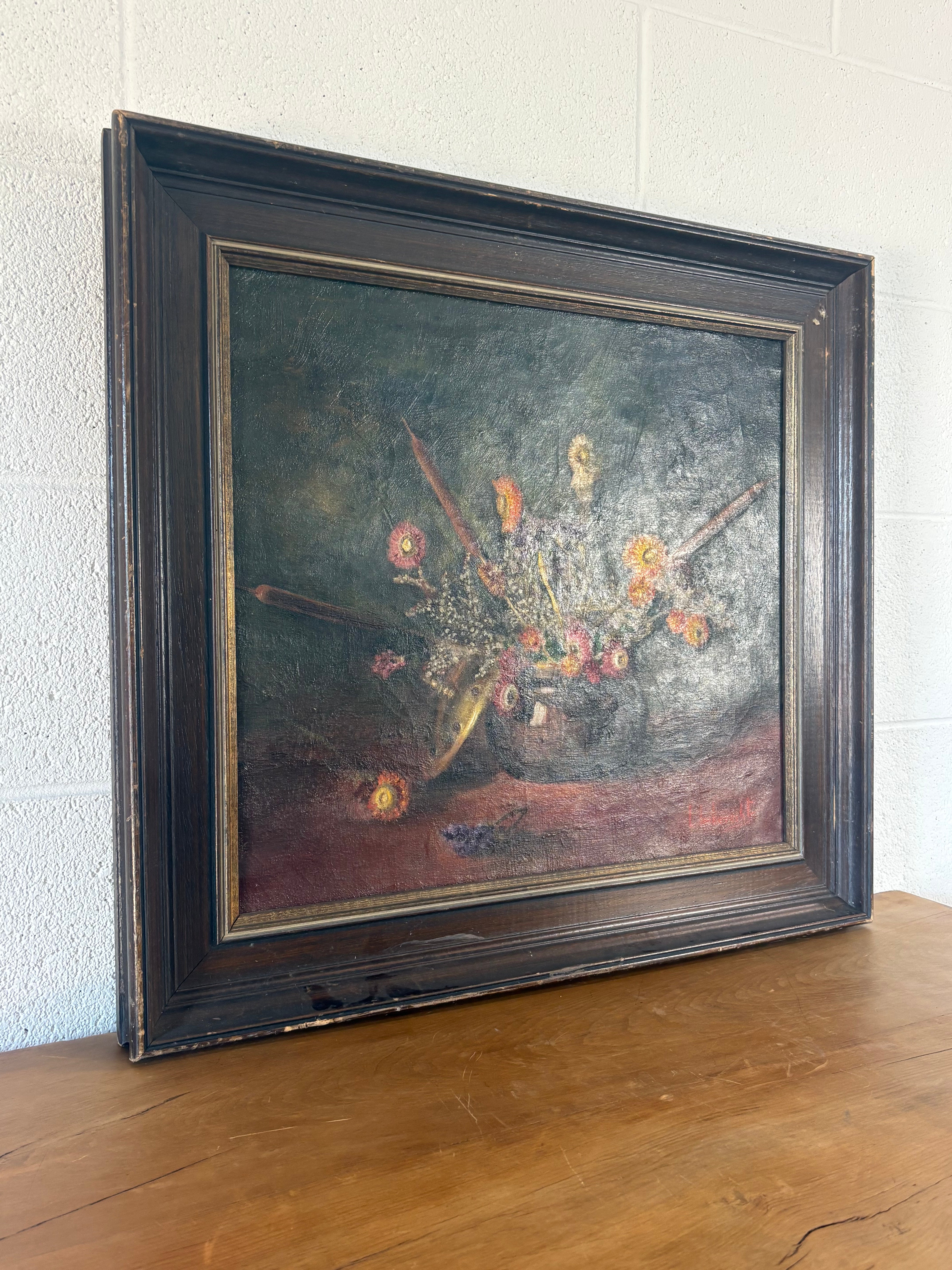 Moody floral oil painting