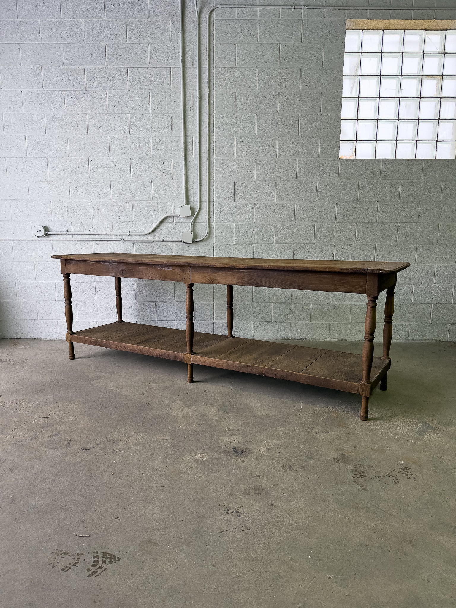 Large antique French drapers table