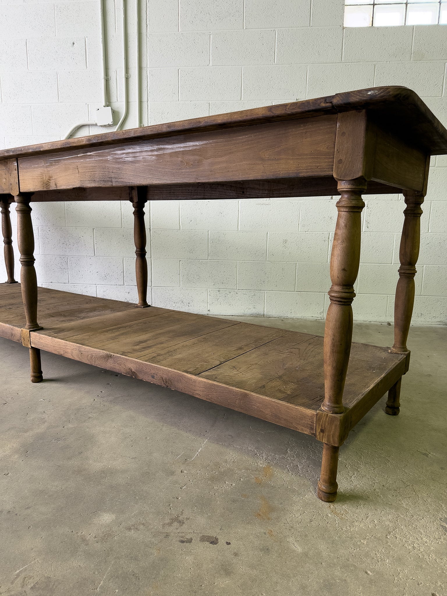 Large antique French drapers table