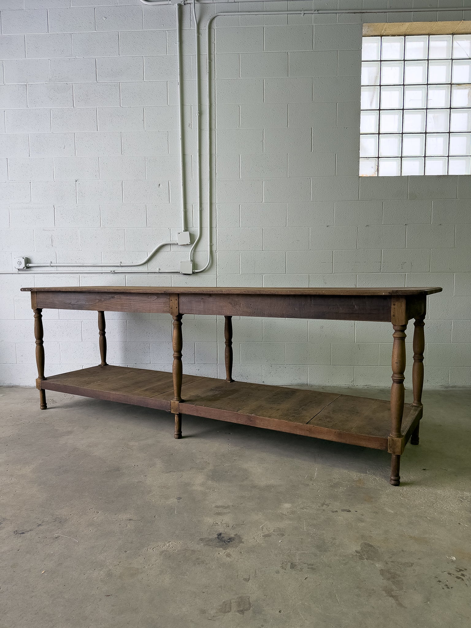 Large antique French drapers table