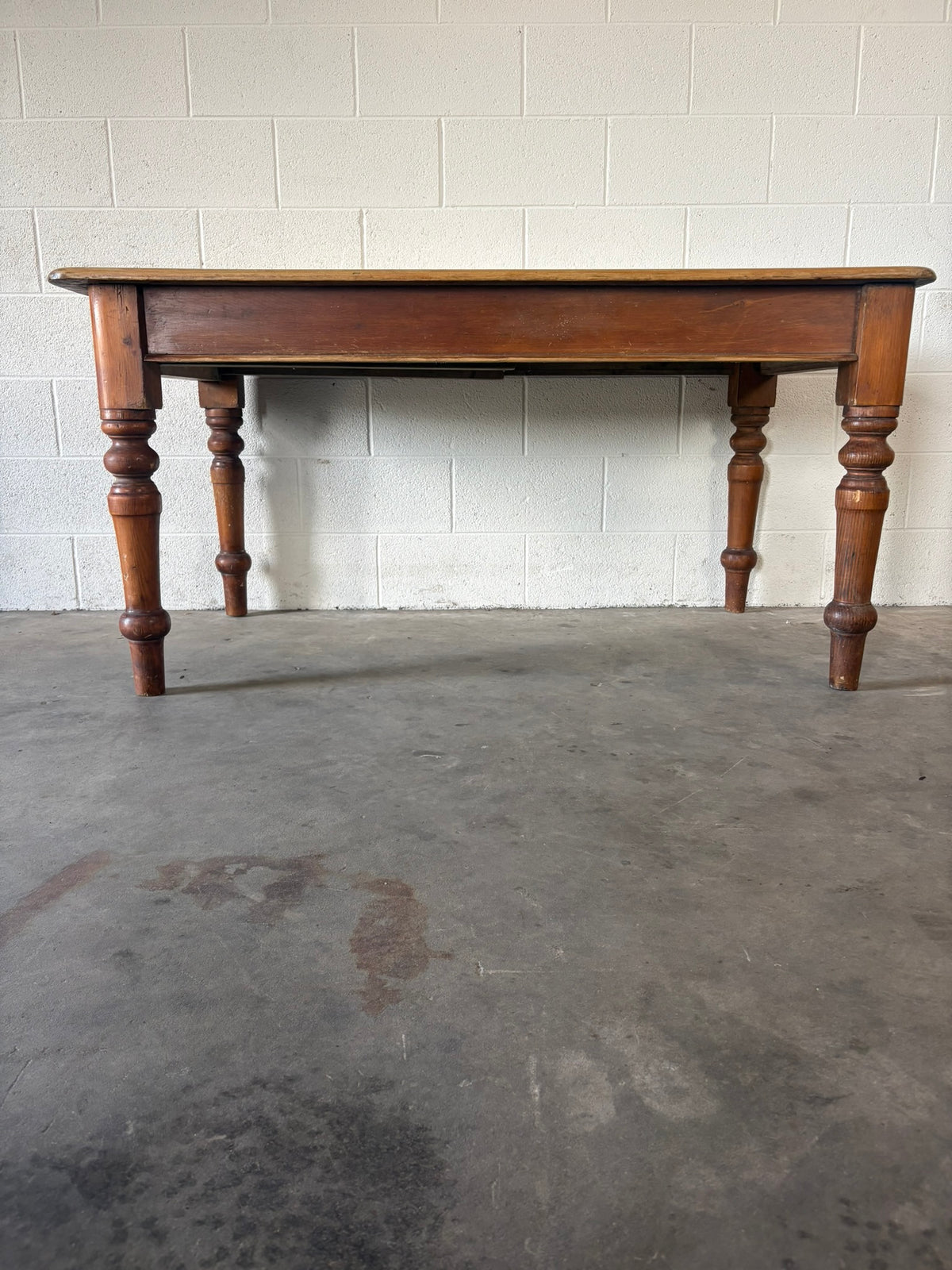 Victorian Pine Table with an End Drawer