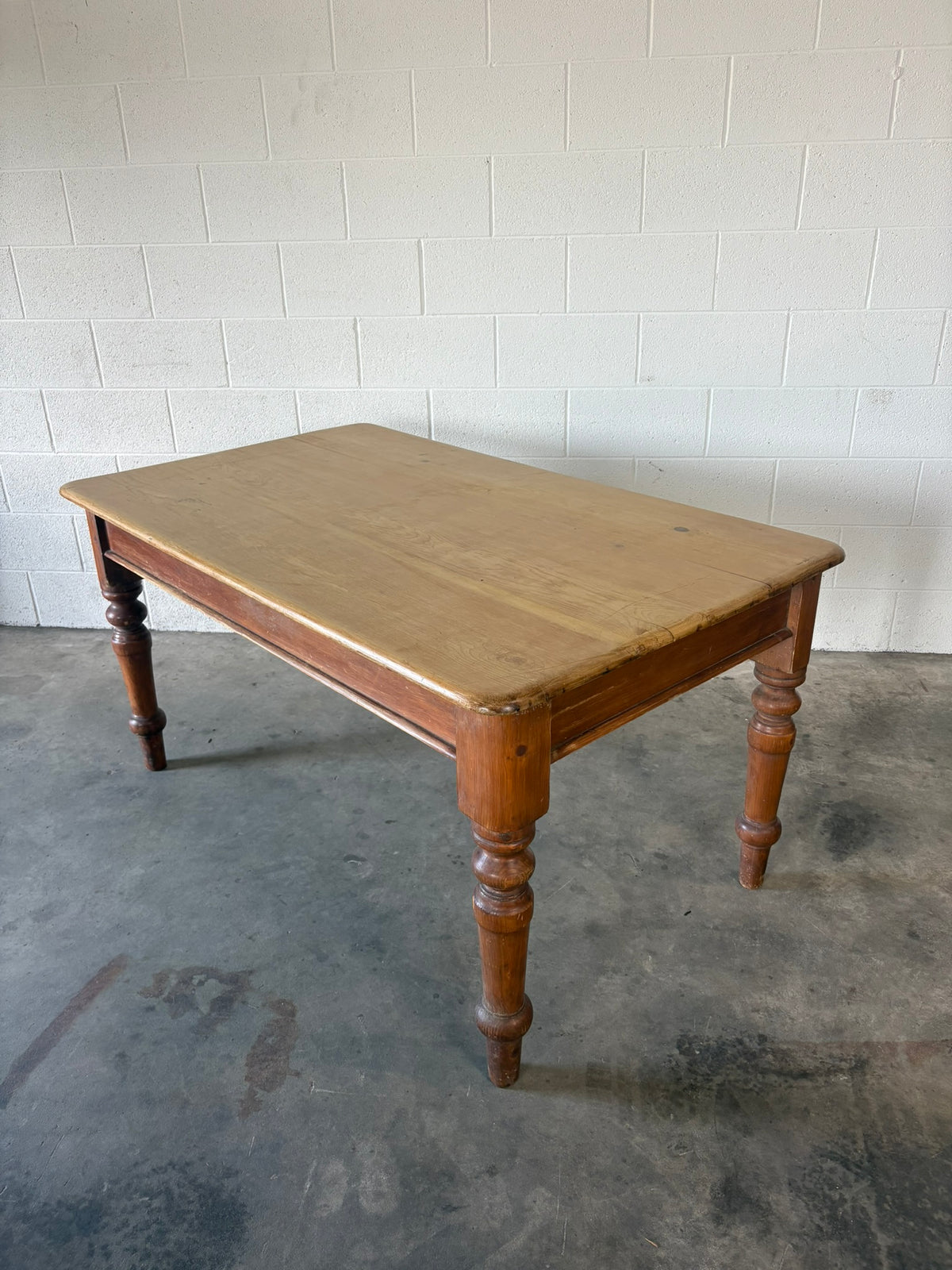 Victorian Pine Table with an End Drawer