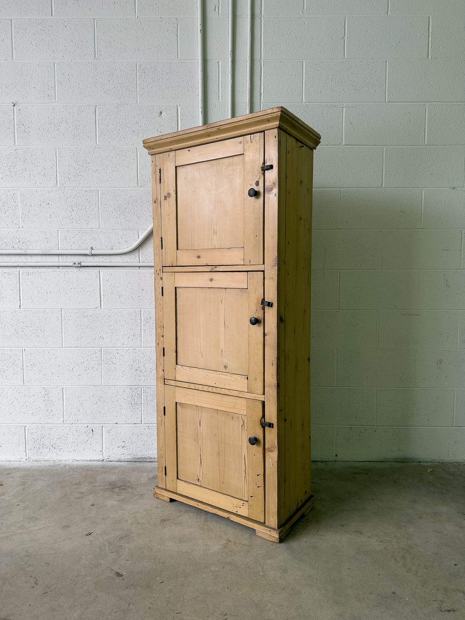 3 door antique pine cupboard