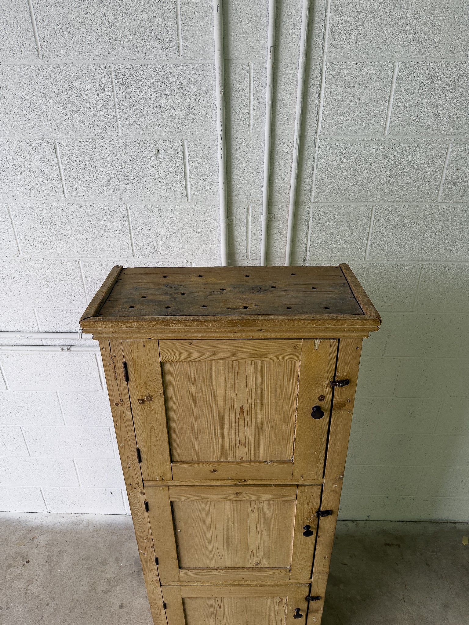 3 door antique pine cupboard