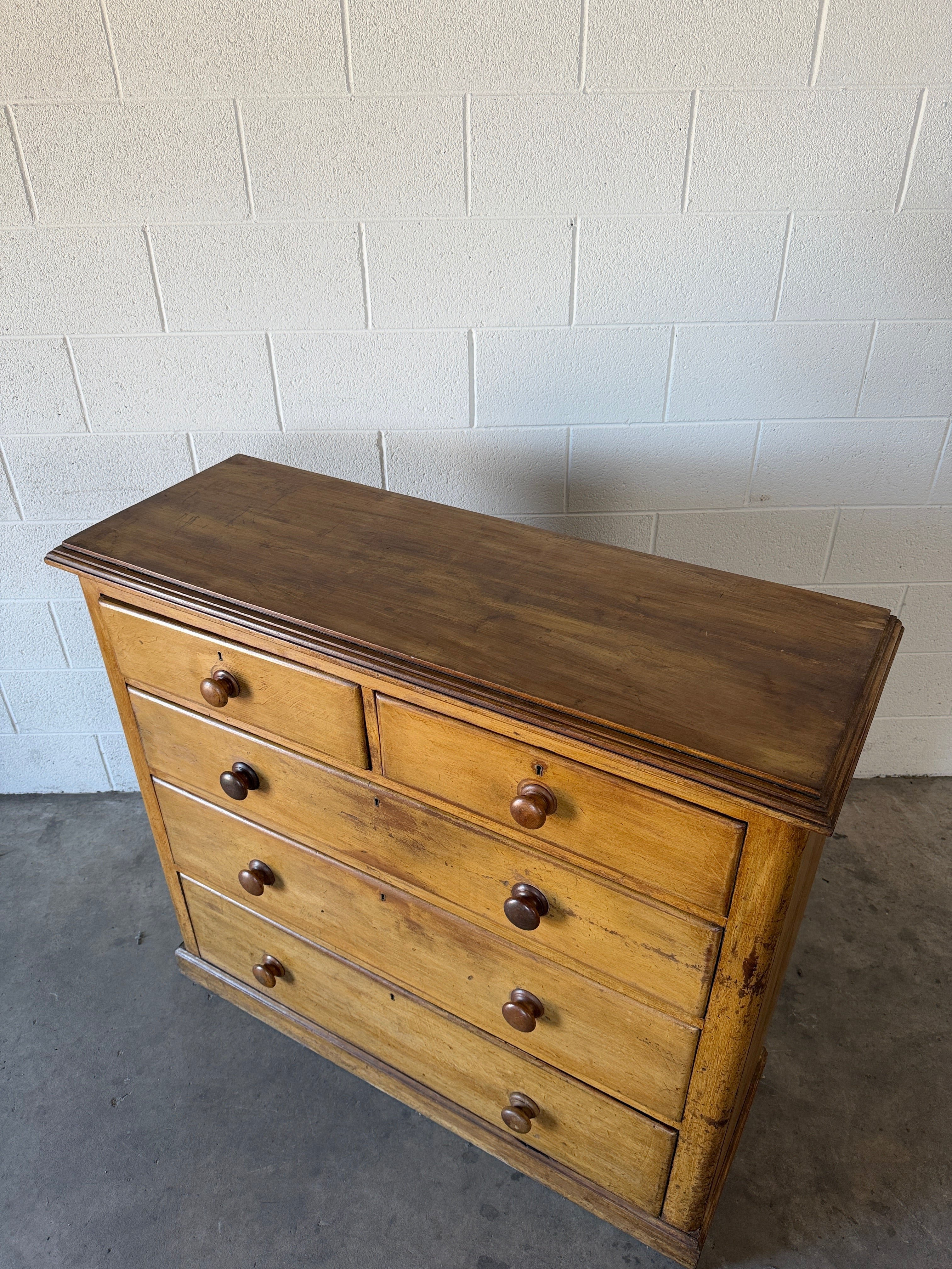 Antique English pine dresser or chest of drawers