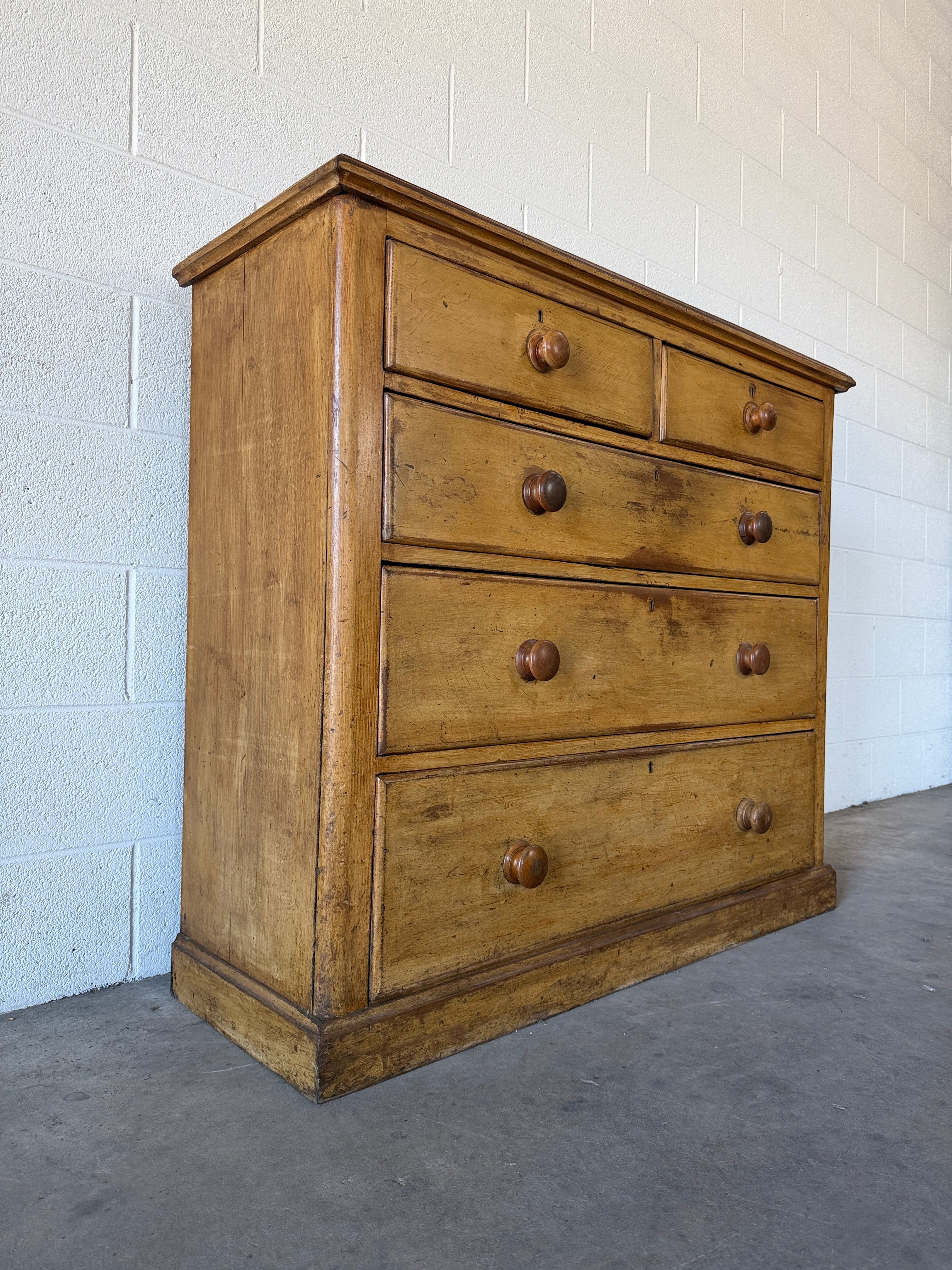 Antique English pine dresser or chest of drawers