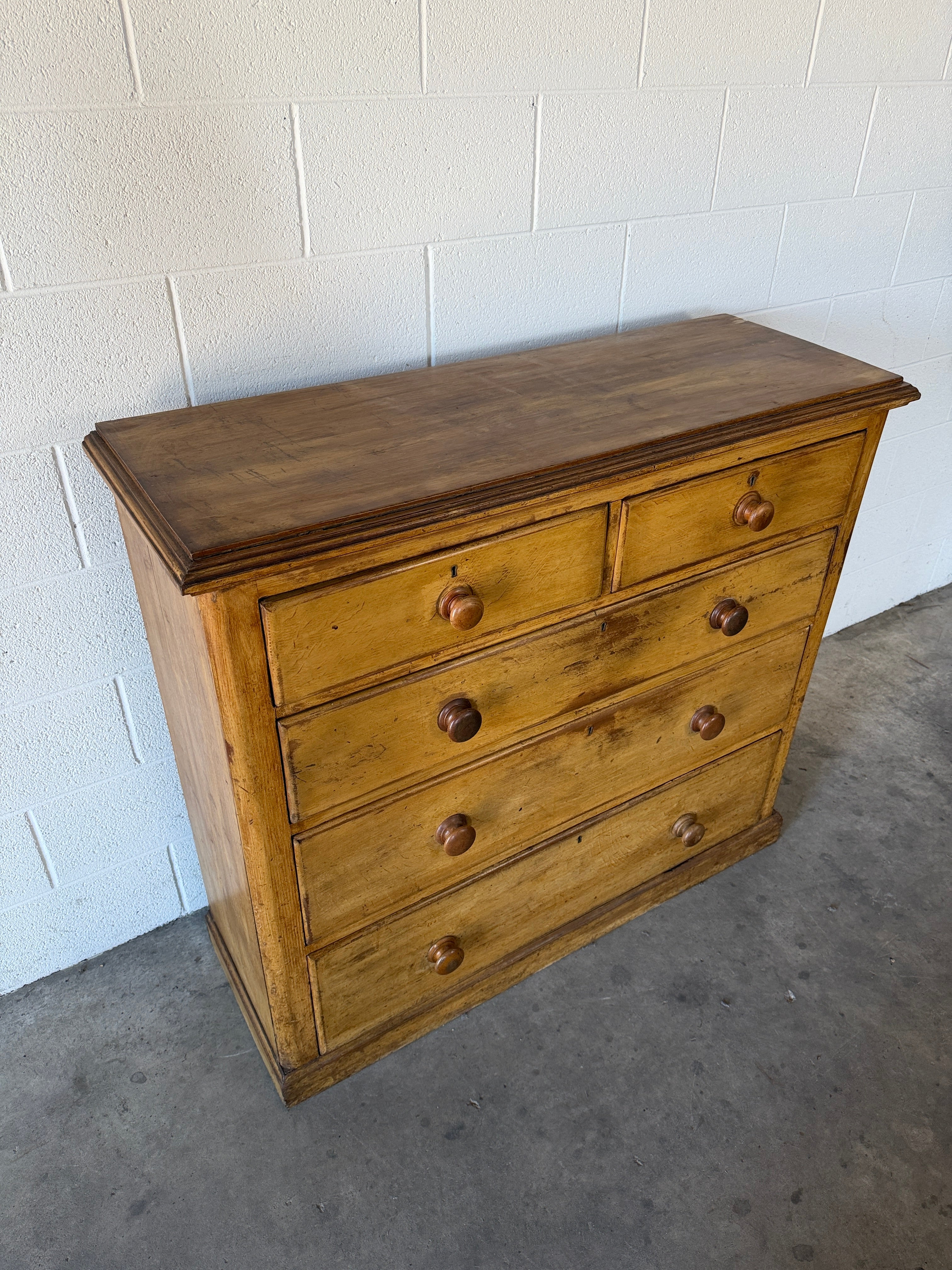 Antique English pine dresser or chest of drawers
