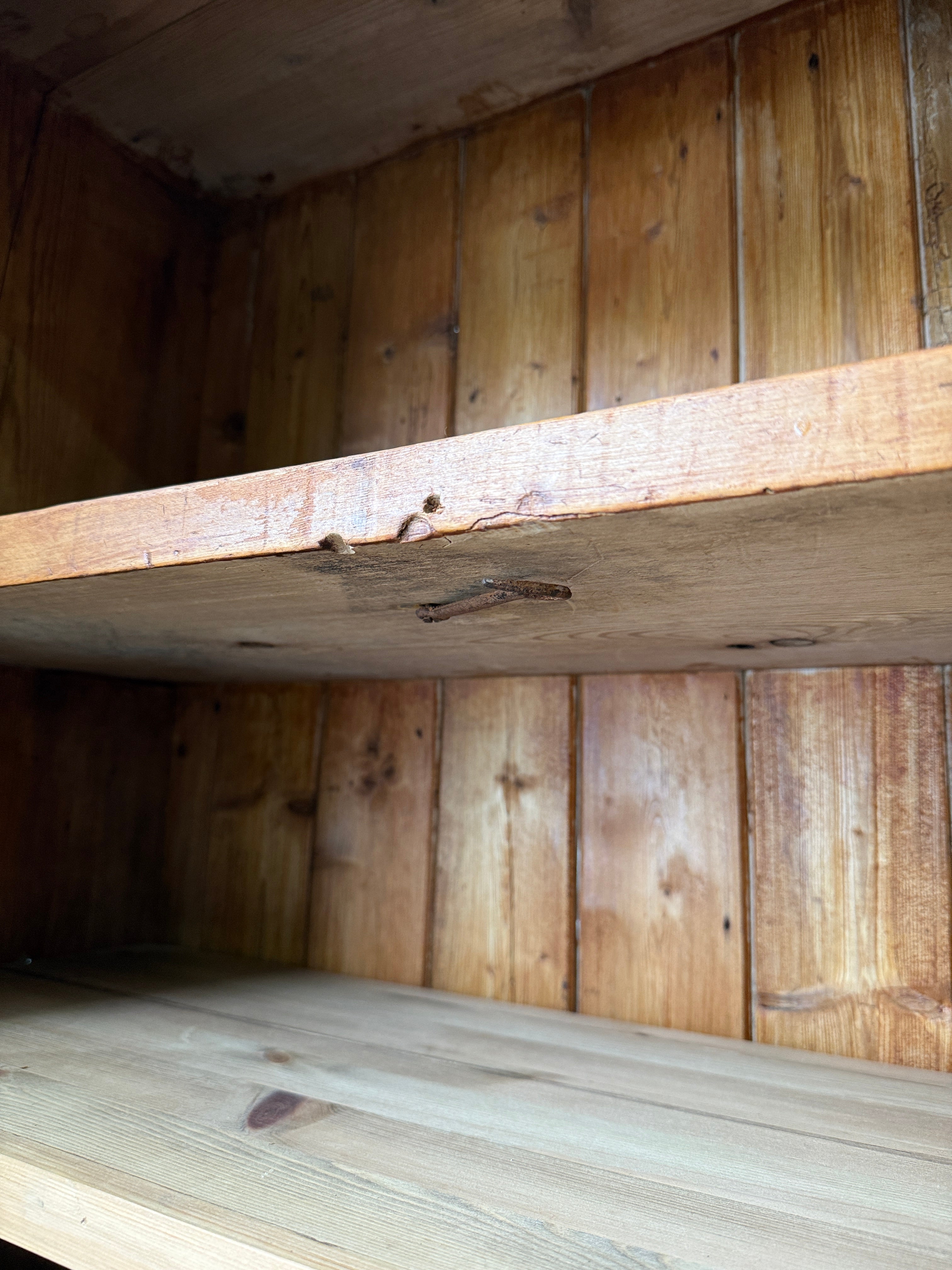 Antique pine sideboard with gallery back