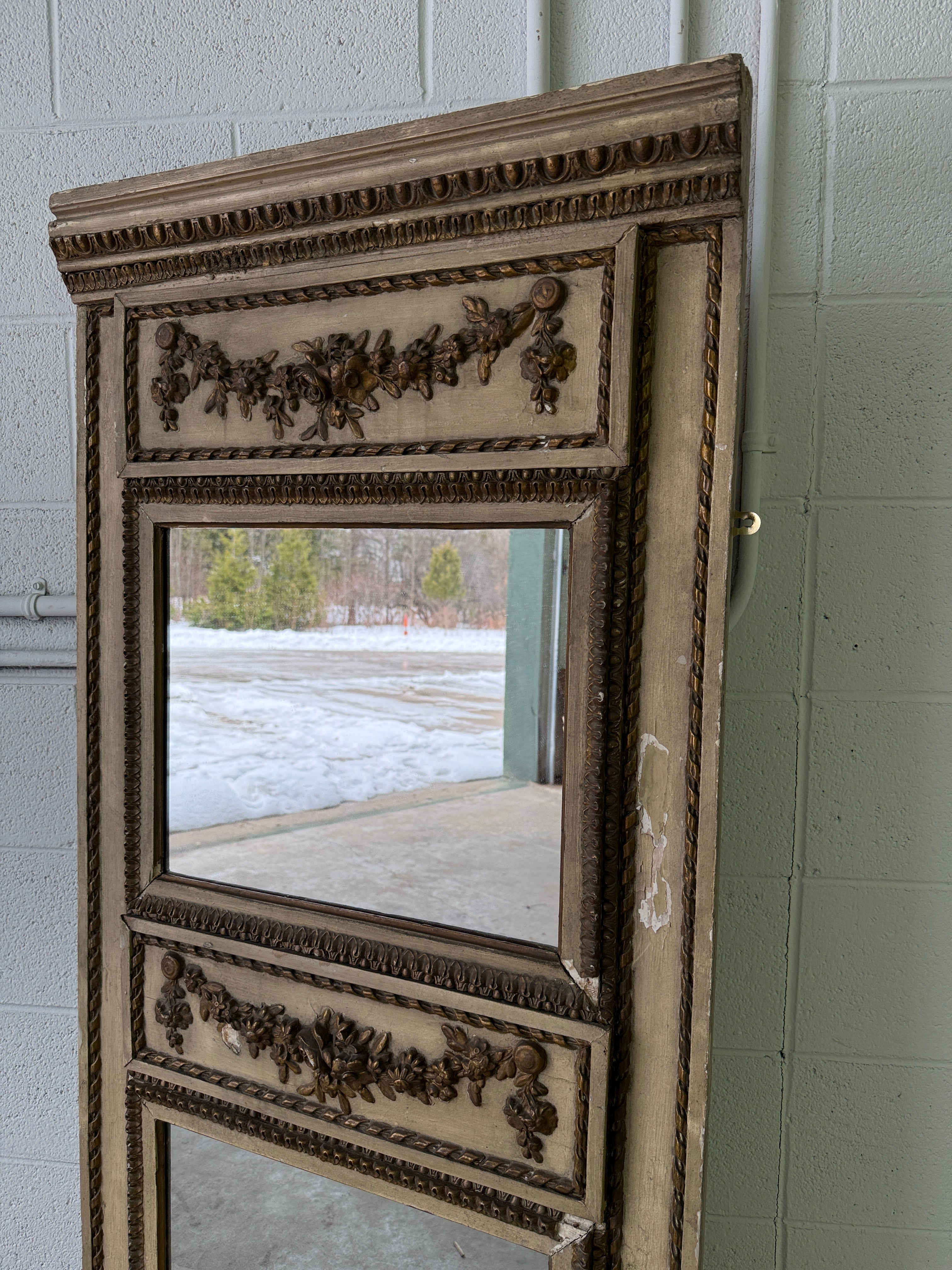 Antique French trumeau mirror