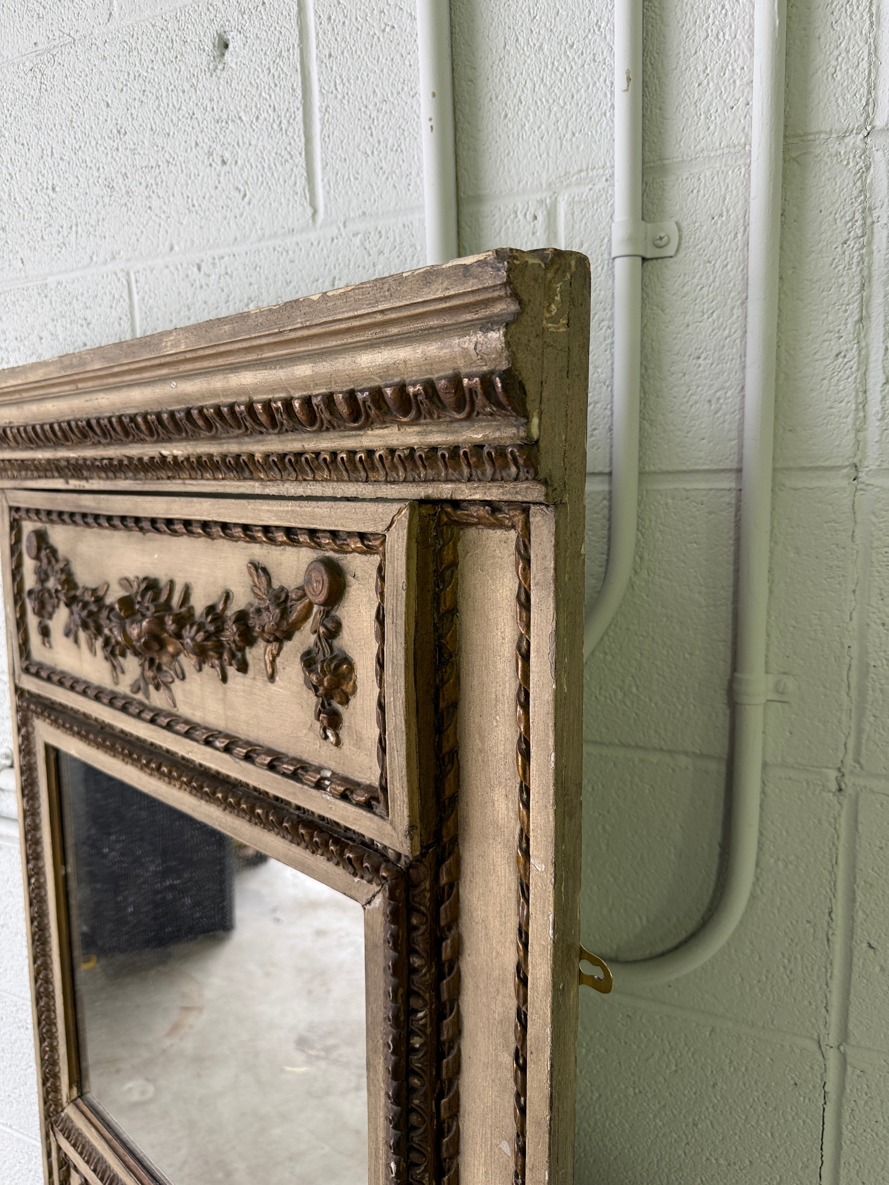 Antique French trumeau mirror
