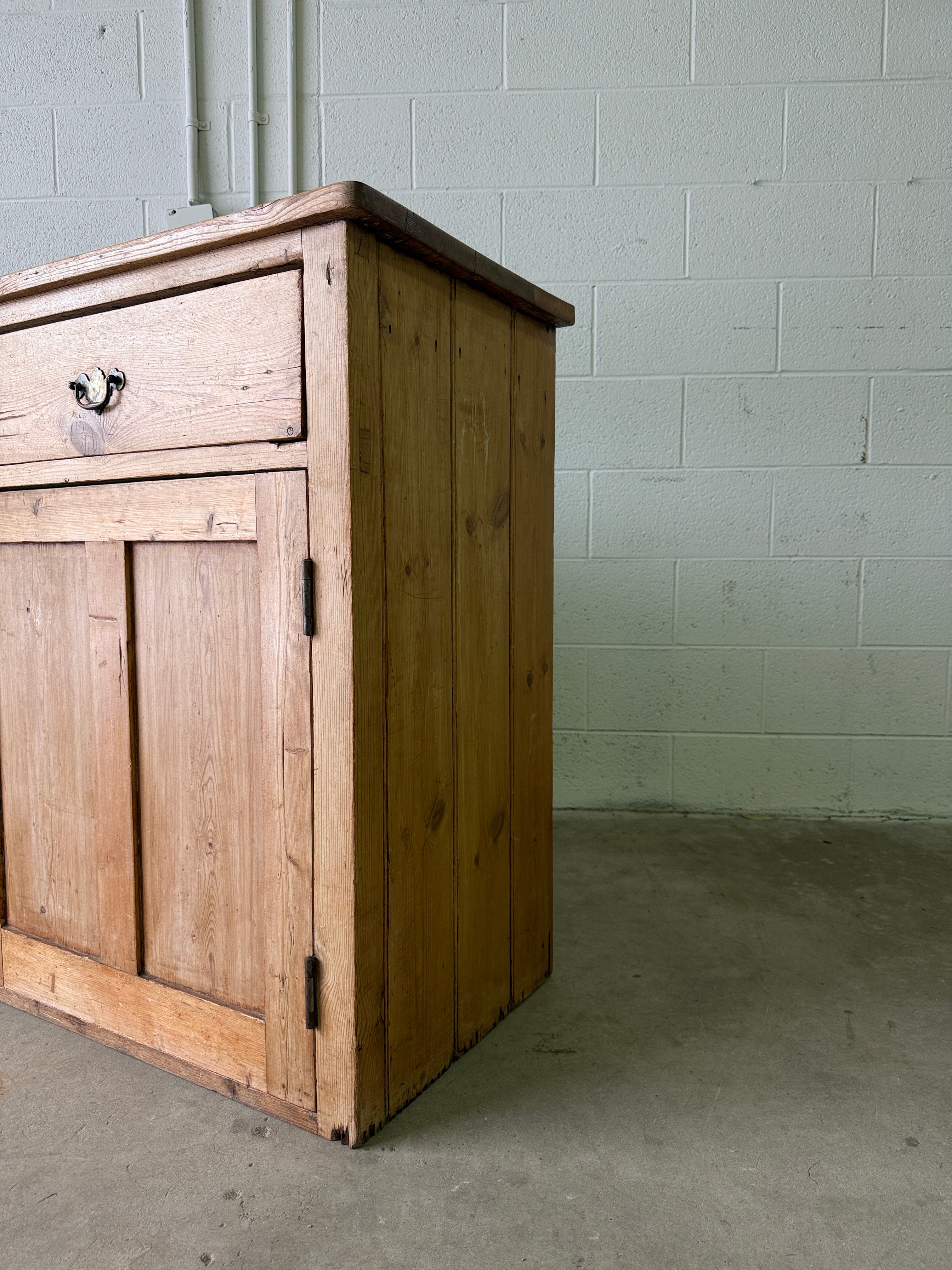 Antique pine sideboard with ring pulls