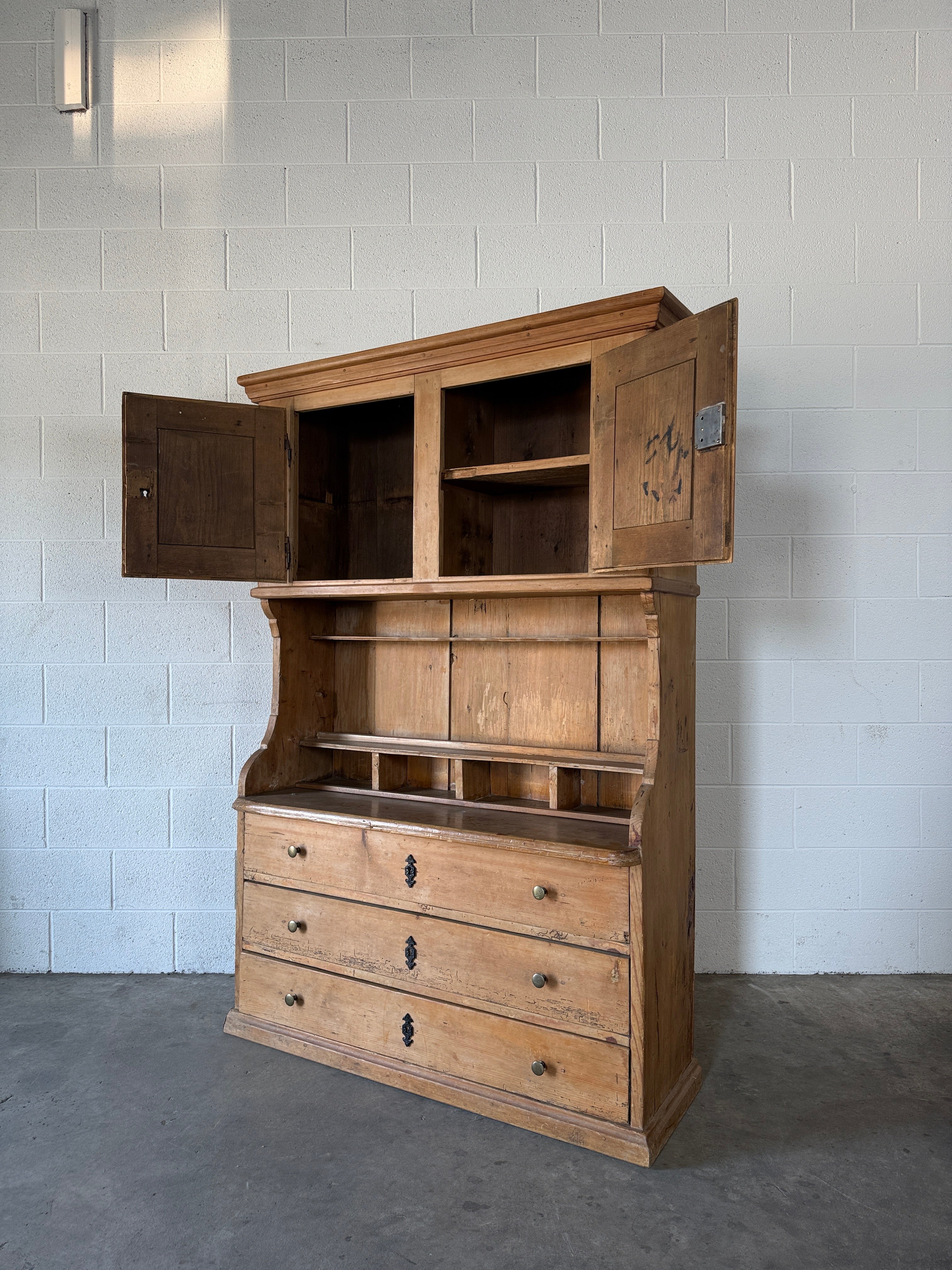Antique Pine Hutch or Kitchen Cupboard