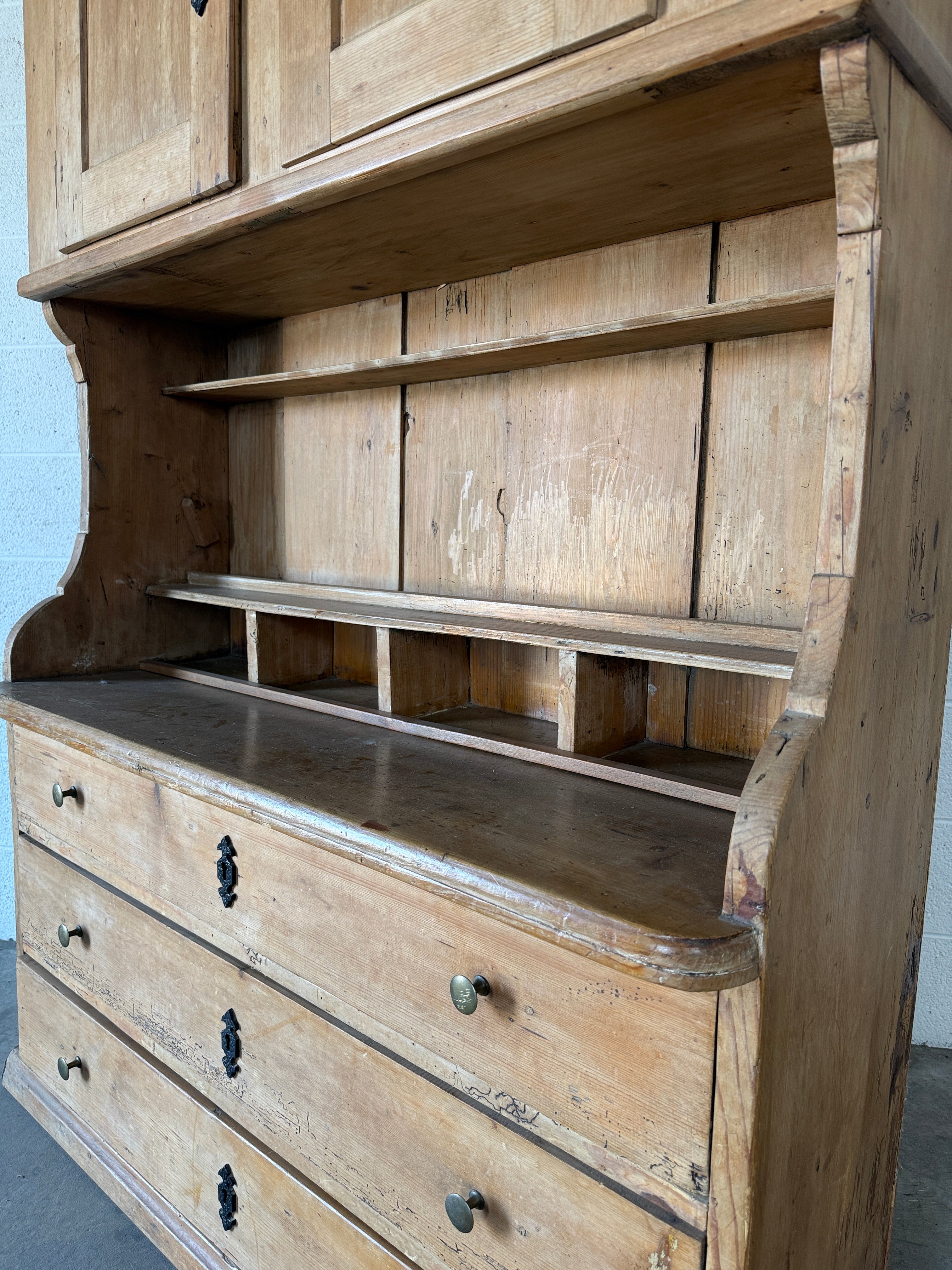 Antique Pine Hutch or Kitchen Cupboard