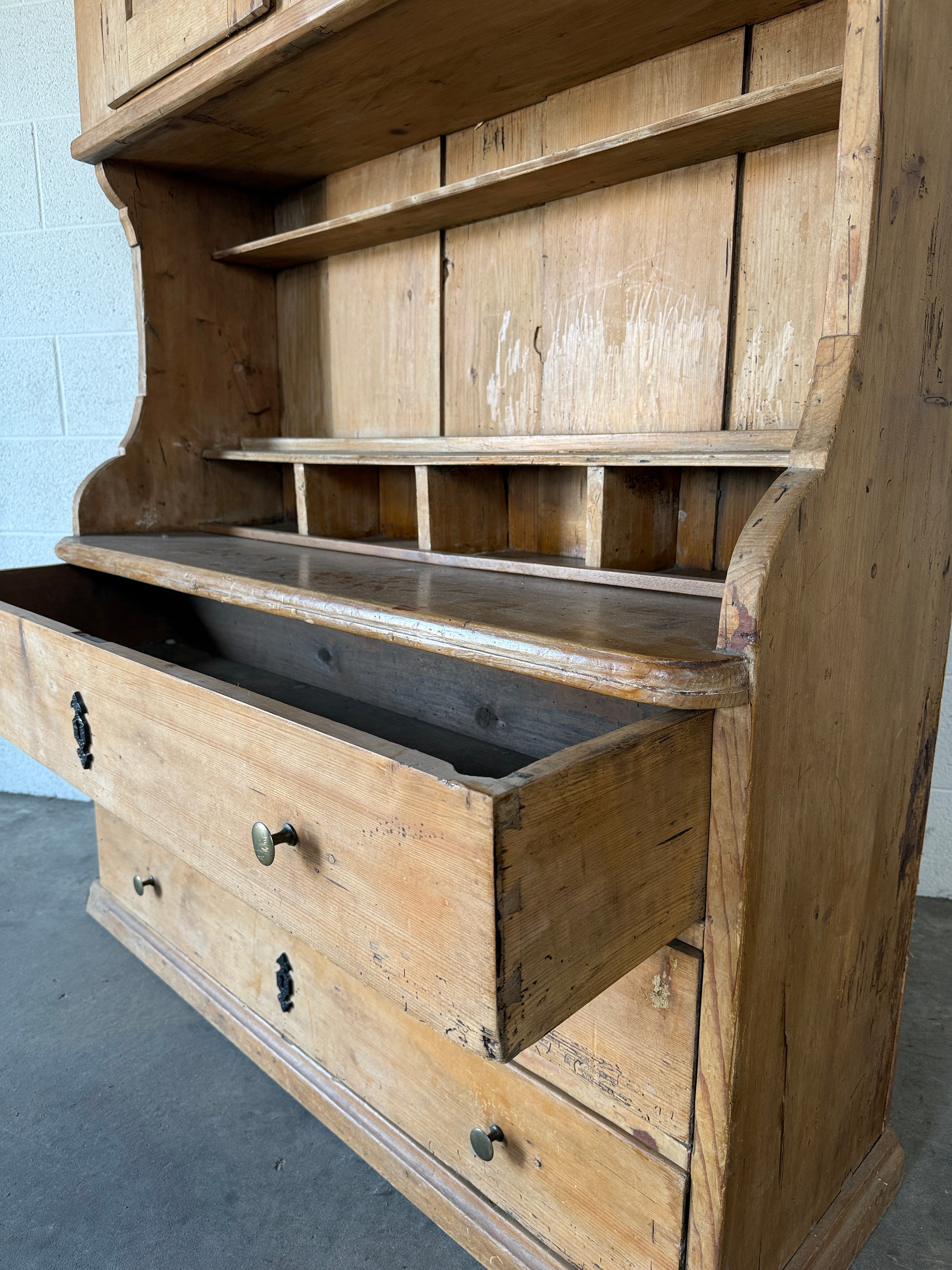Antique Pine Hutch or Kitchen Cupboard