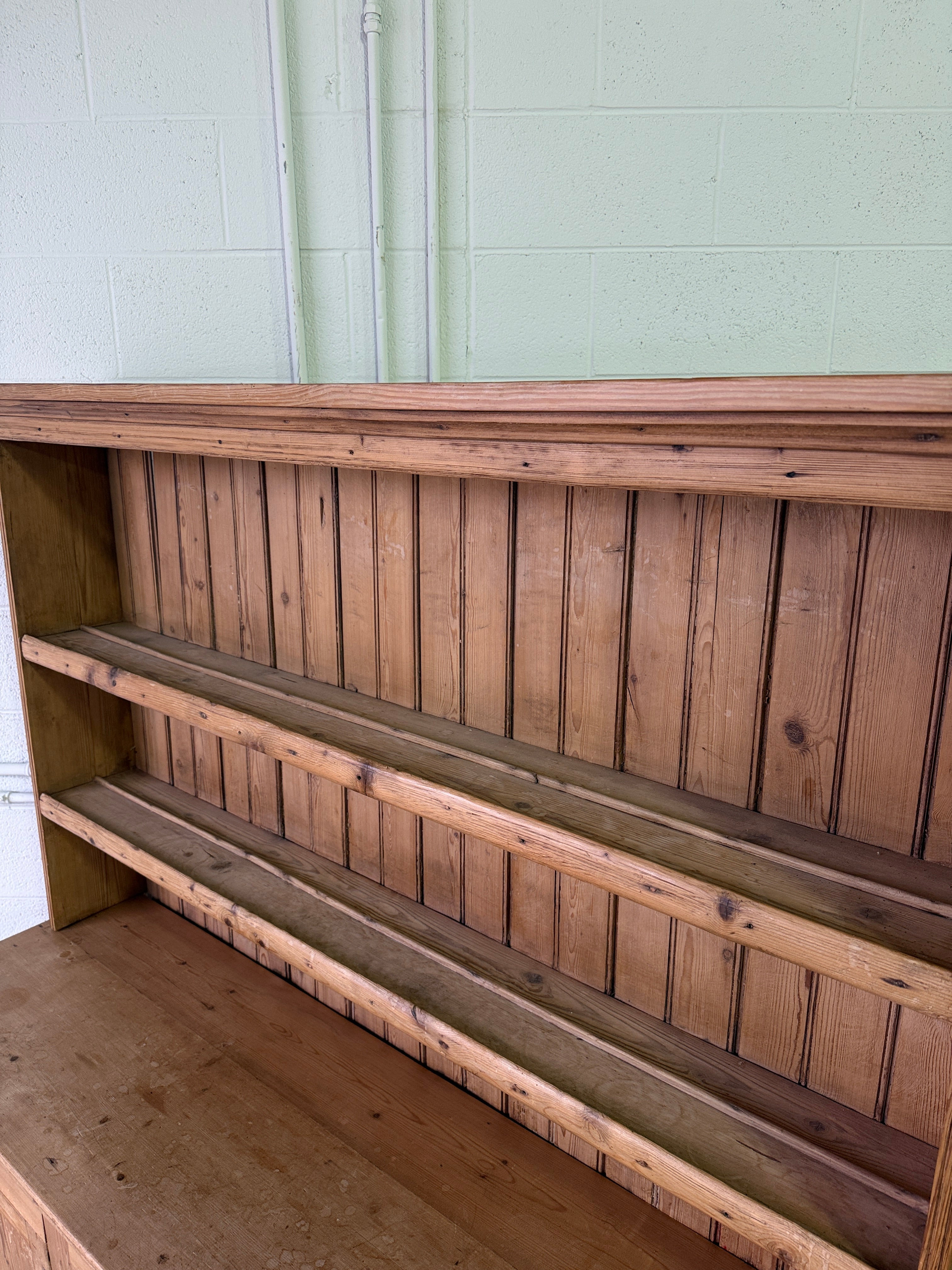 Petite antique pine hutch