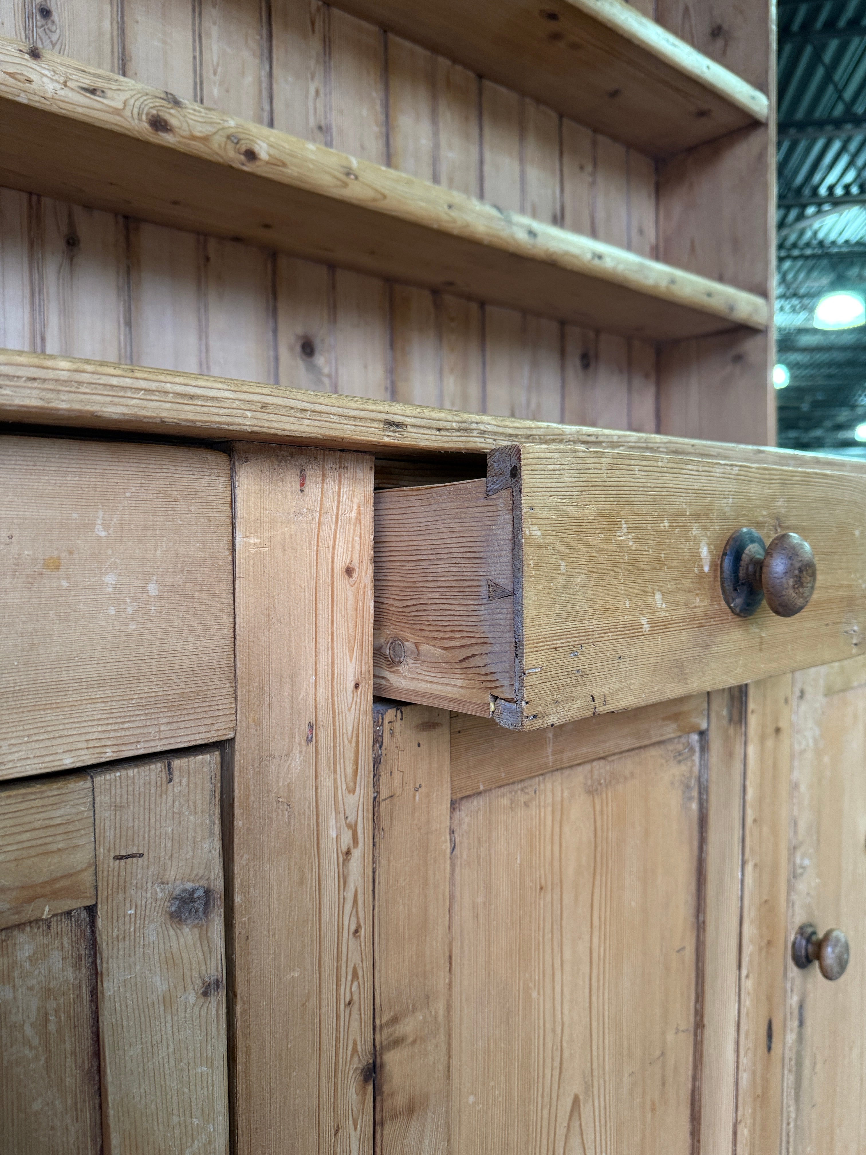 Petite antique pine hutch