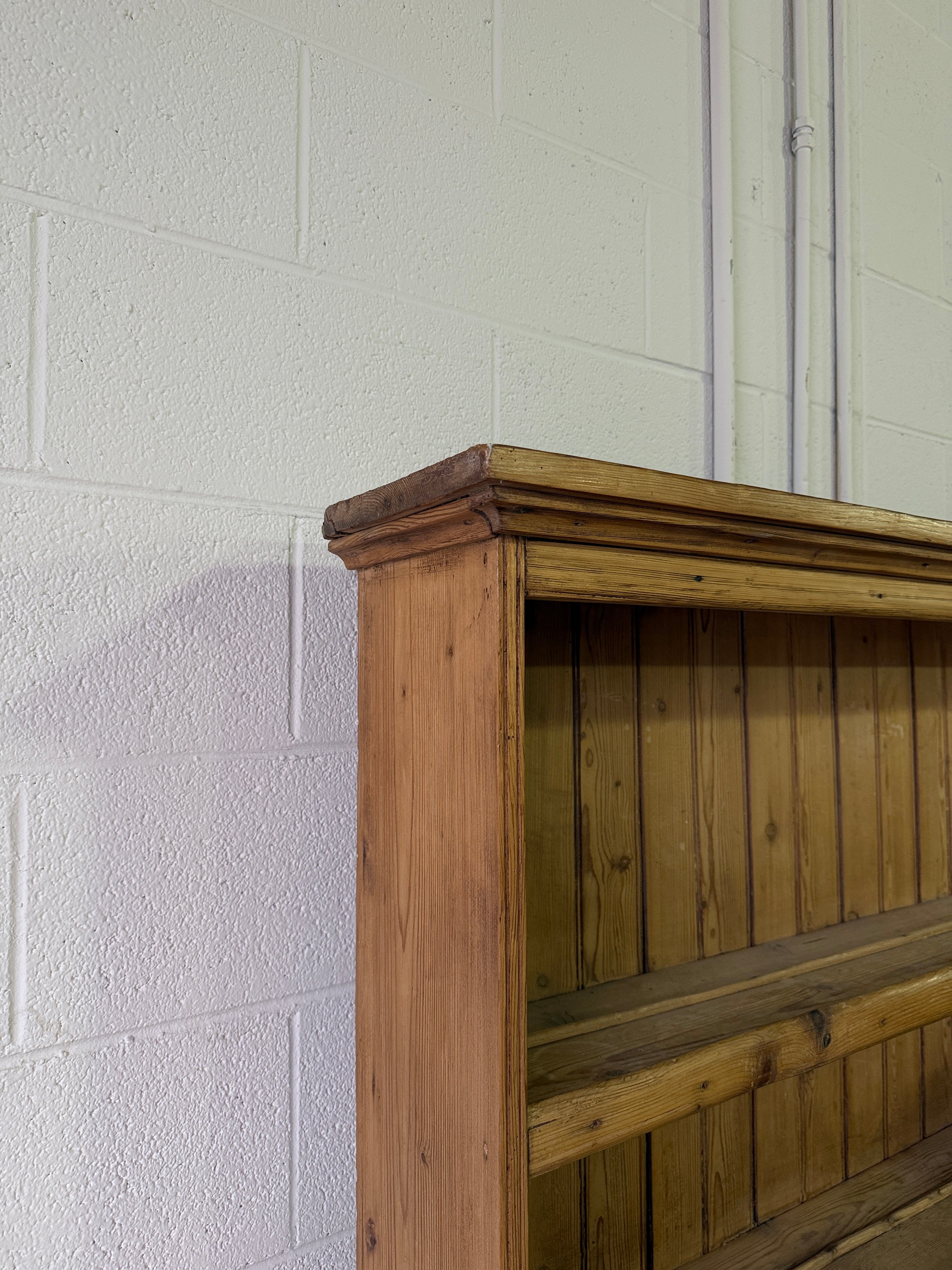 Petite antique pine hutch