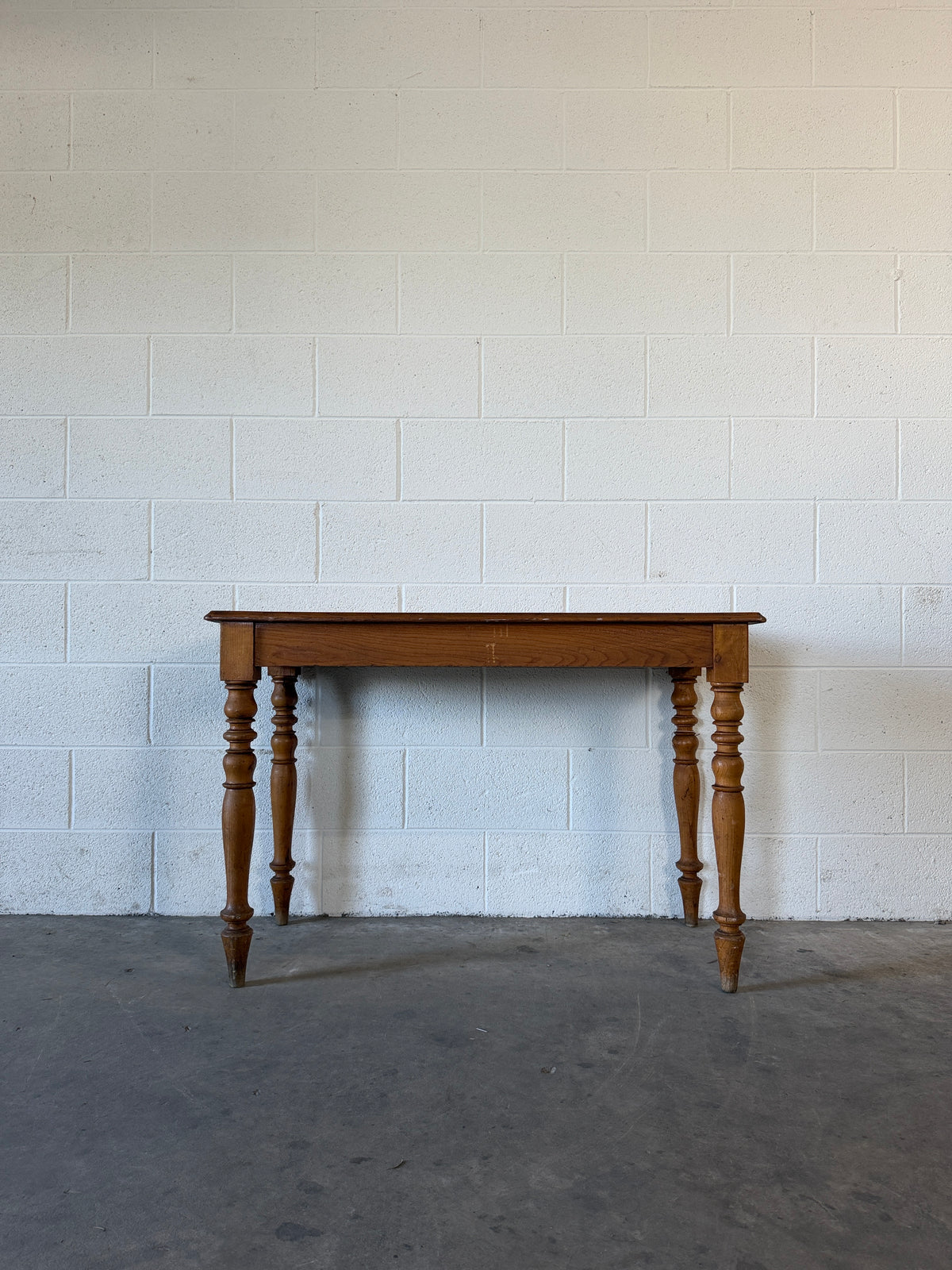 Pine table or desk with turned legs
