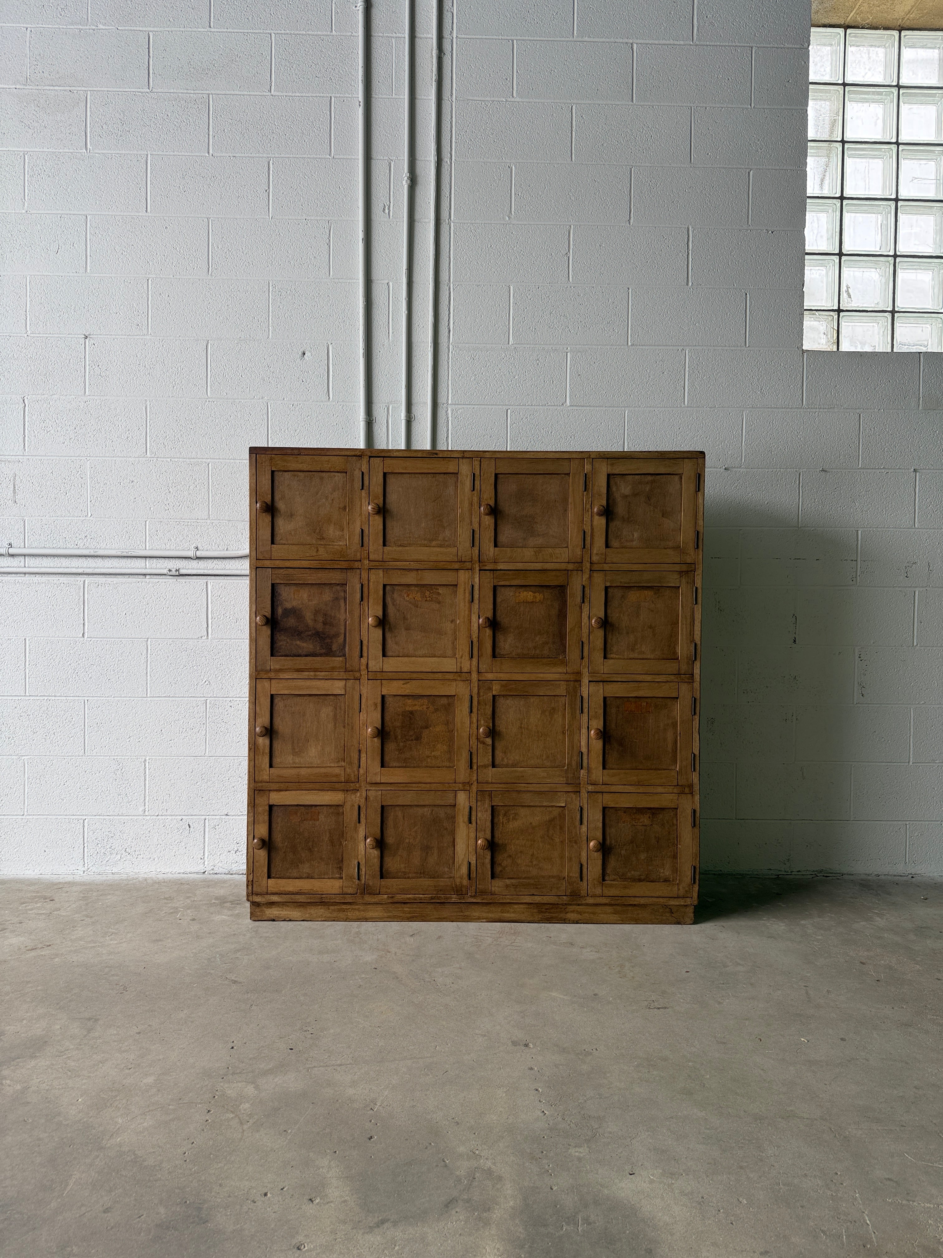 Late Victorian pine cubbies/lockers